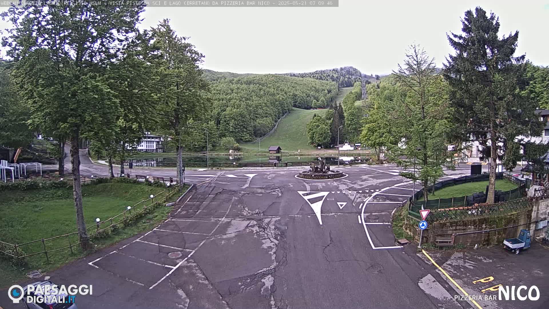  Cerreto Laghi Lake Ski Slopes & Lake's Square Live Cam  - Reggio Emilia, Emilia-Romagna, Italy
