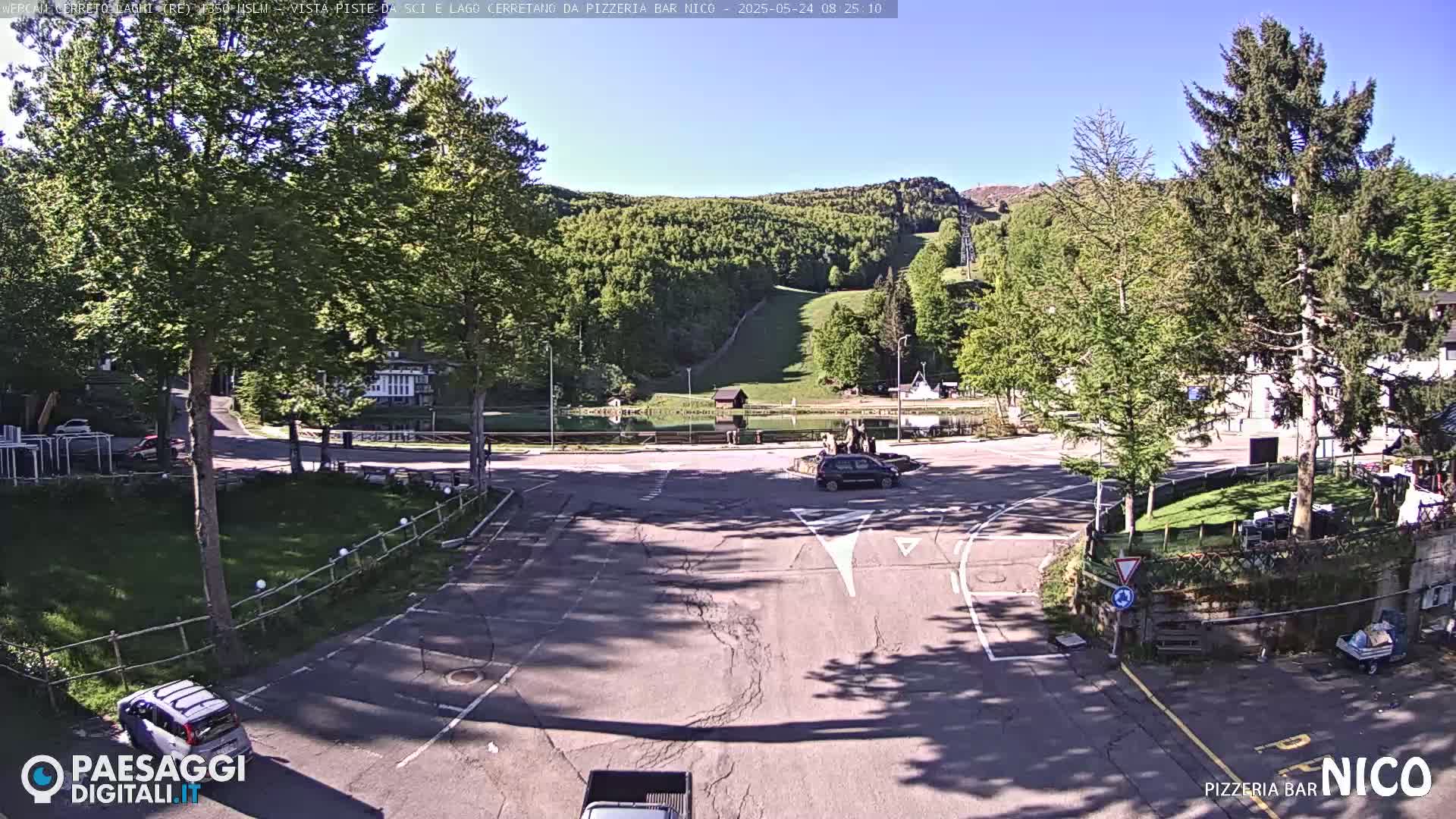  Cerreto Laghi Lake Ski Slopes & Lake's Square Live Cam  - Reggio Emilia, Emilia-Romagna, Italy
