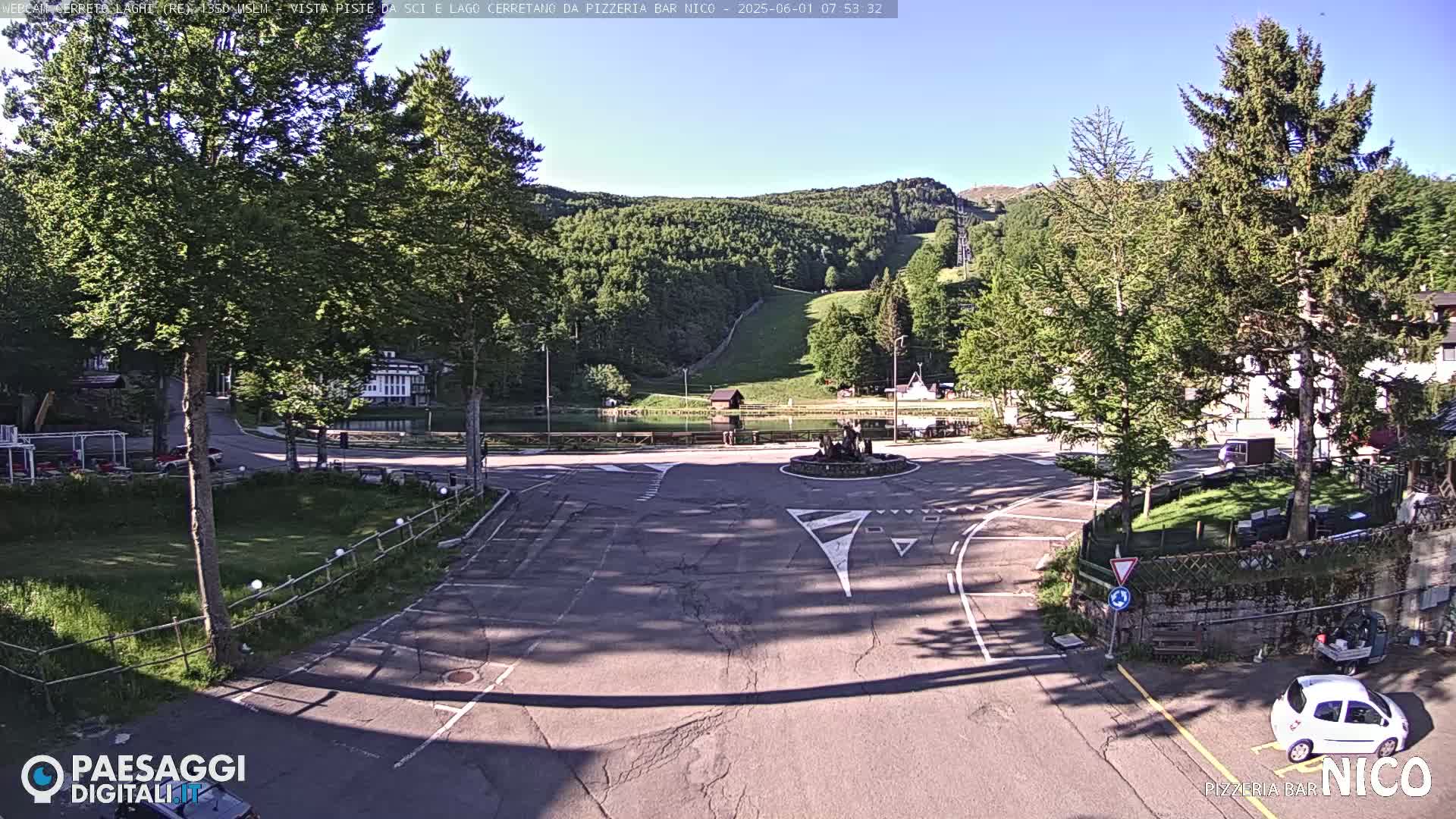  Cerreto Laghi Lake Ski Slopes & Lake's Square Live Cam  - Reggio Emilia, Emilia-Romagna, Italy