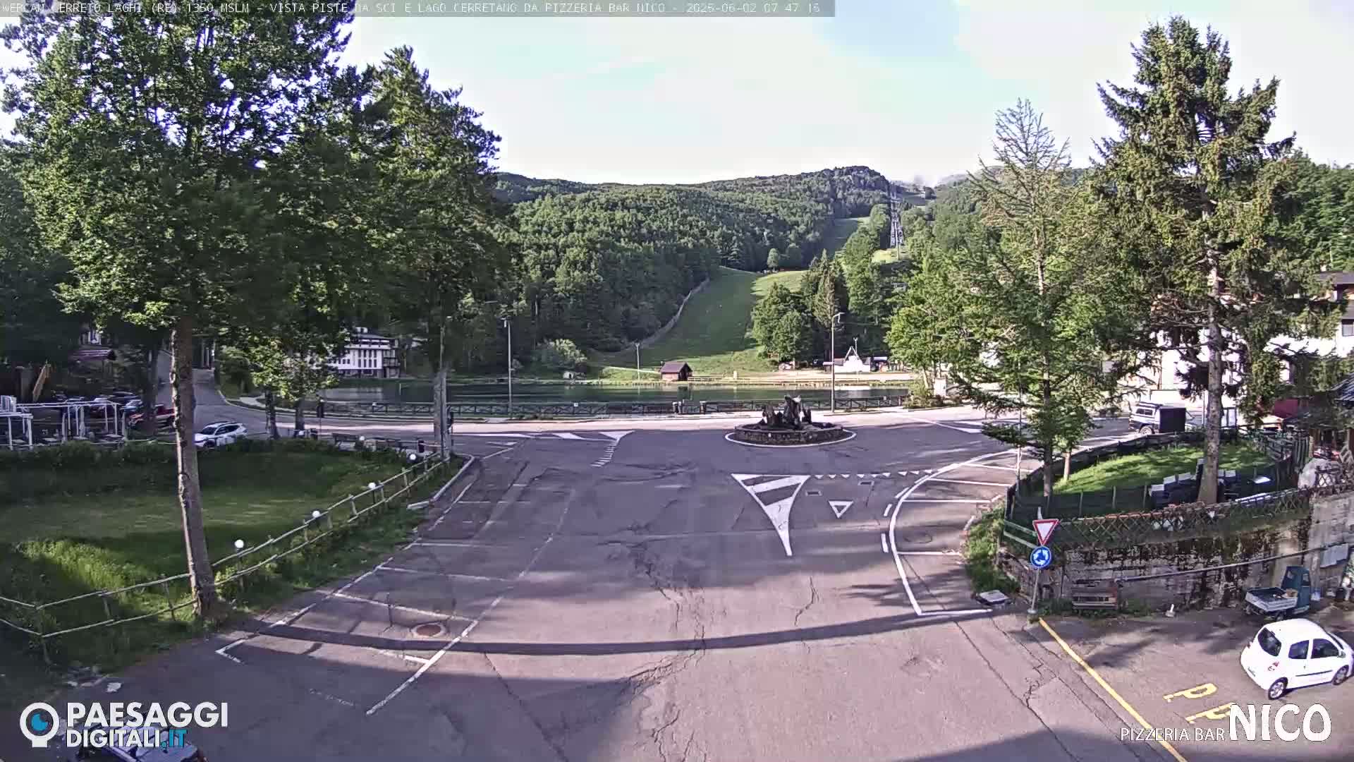  Cerreto Laghi Lake Ski Slopes & Lake's Square Live Cam  - Reggio Emilia, Emilia-Romagna, Italy