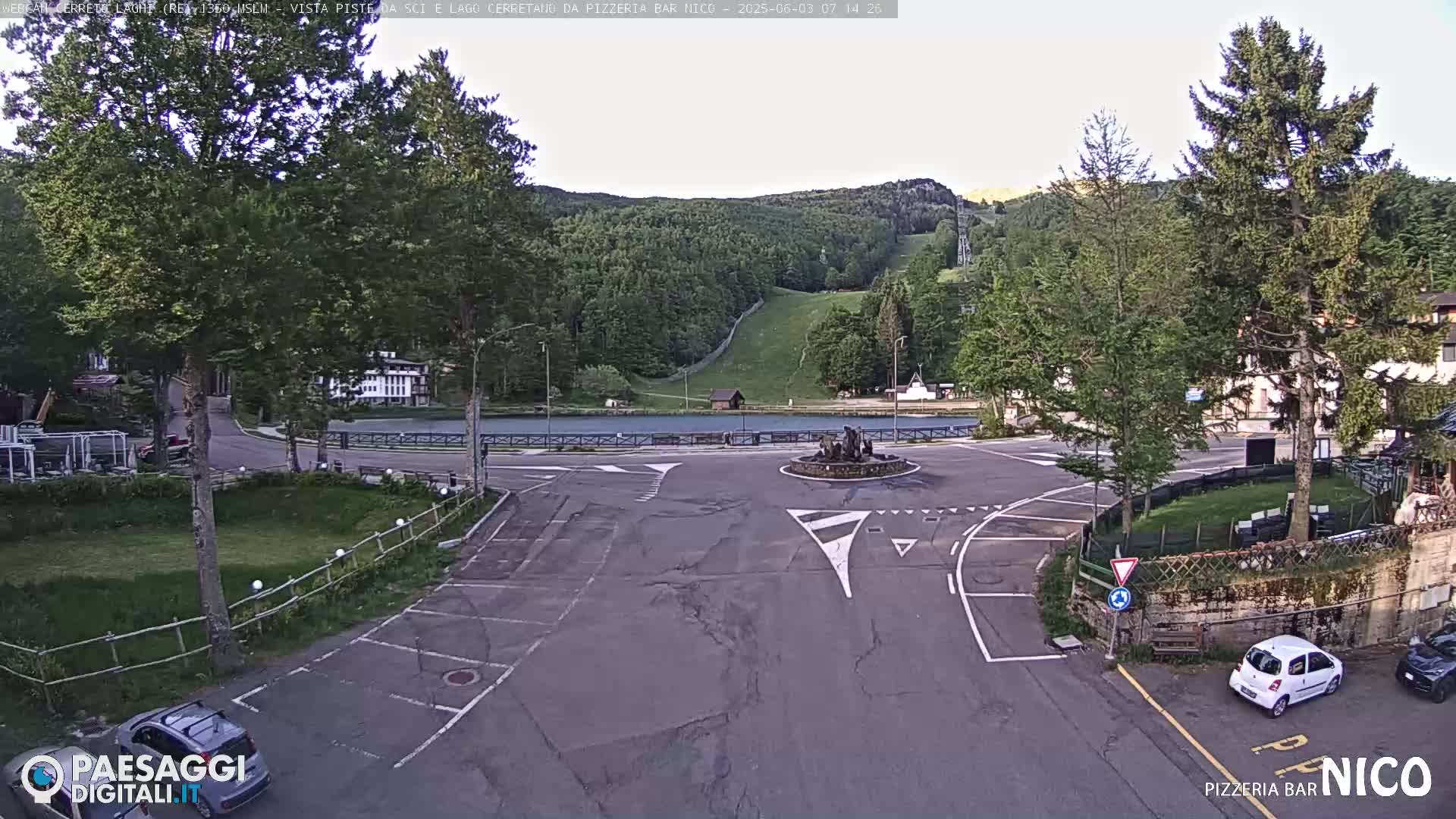  Cerreto Laghi Lake Ski Slopes & Lake's Square Live Cam  - Reggio Emilia, Emilia-Romagna, Italy