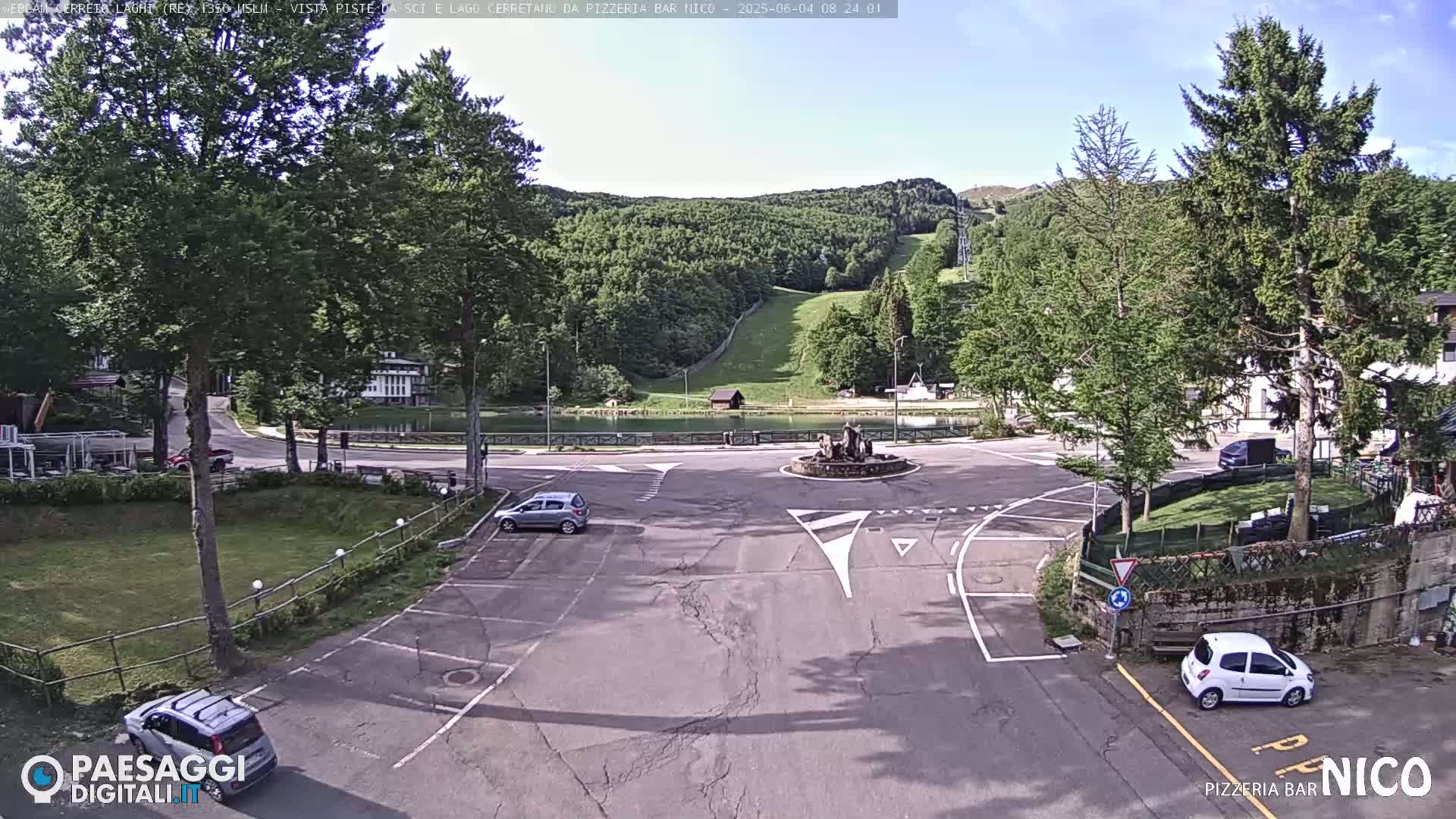 Cerreto Laghi Lake Ski Slopes & Lake's Square Live Cam  - Reggio Emilia, Emilia-Romagna, Italy