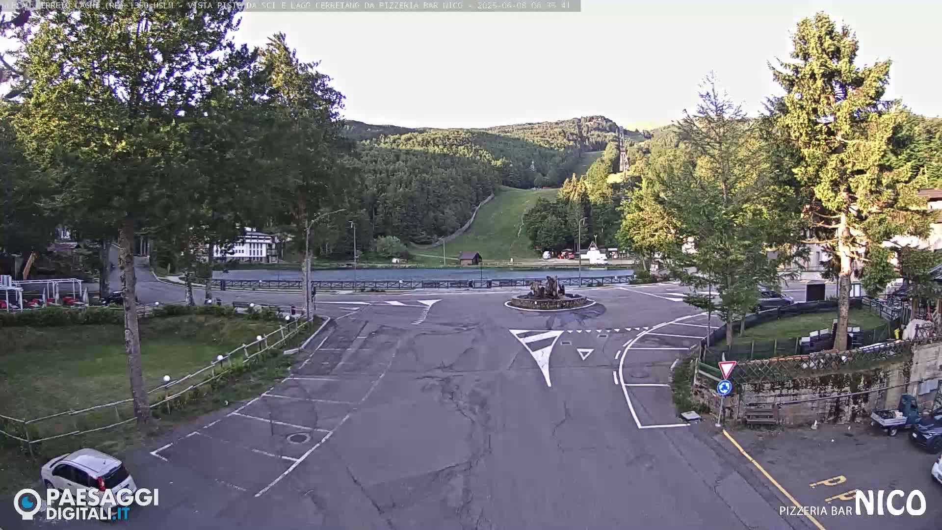  Cerreto Laghi Lake Ski Slopes & Lake's Square Live Cam  - Reggio Emilia, Emilia-Romagna, Italy