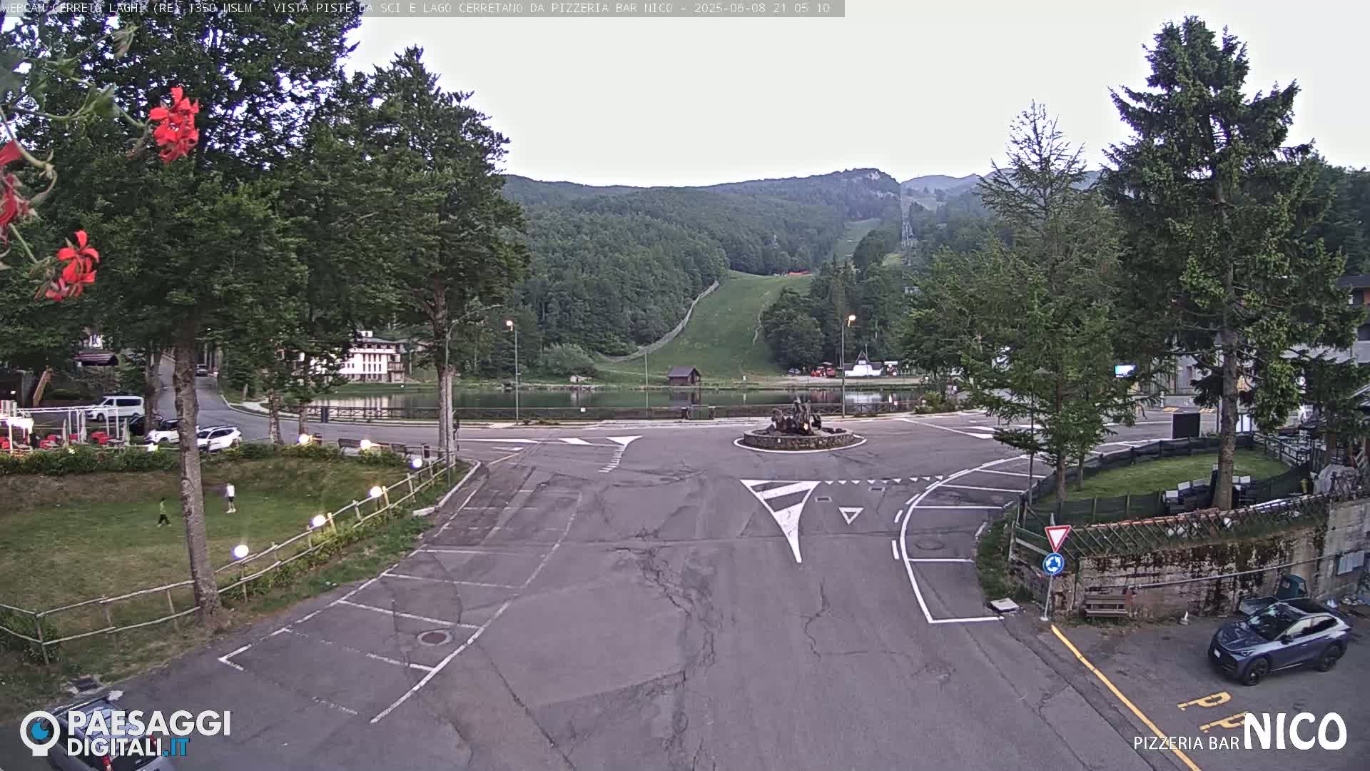  Cerreto Laghi Lake Ski Slopes & Lake's Square Live Cam  - Reggio Emilia, Emilia-Romagna, Italy