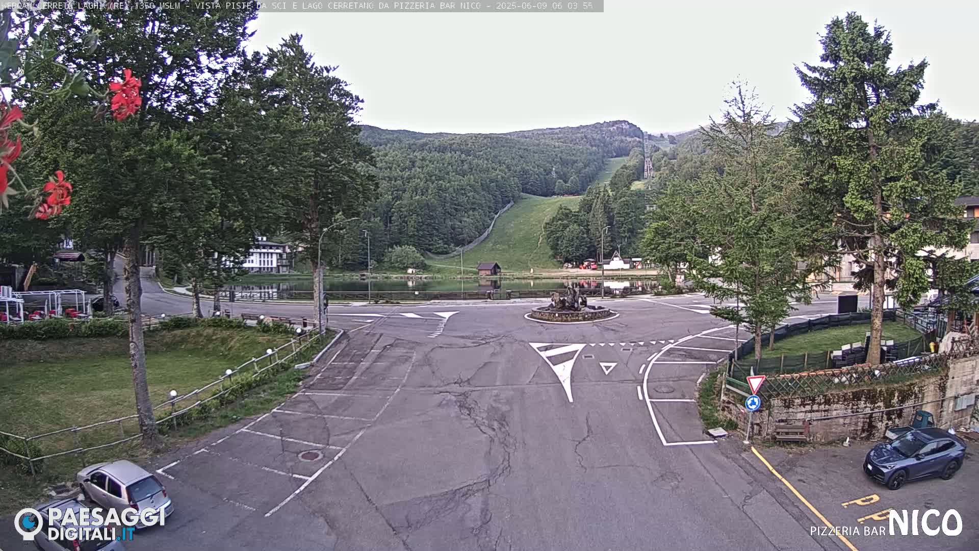  Cerreto Laghi Lake Ski Slopes & Lake's Square Live Cam  - Reggio Emilia, Emilia-Romagna, Italy