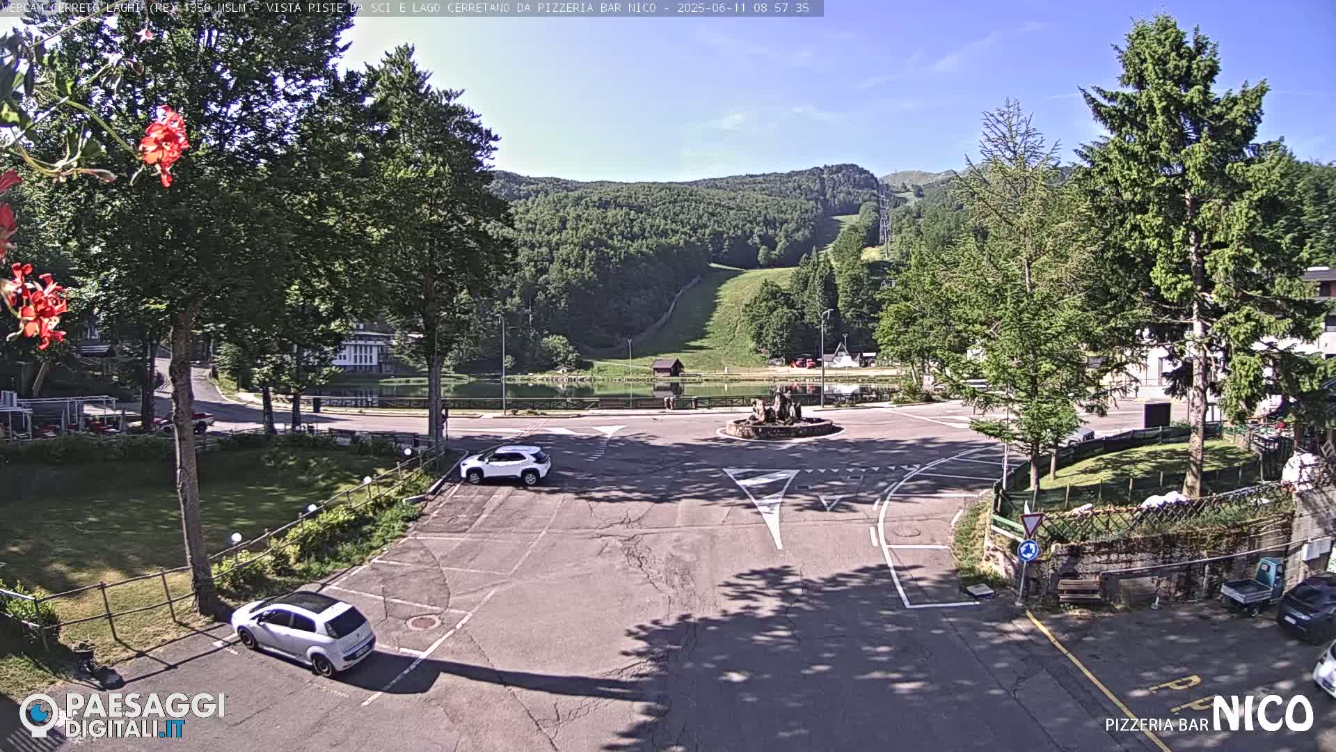  Cerreto Laghi Lake Ski Slopes & Lake's Square Live Cam  - Reggio Emilia, Emilia-Romagna, Italy
