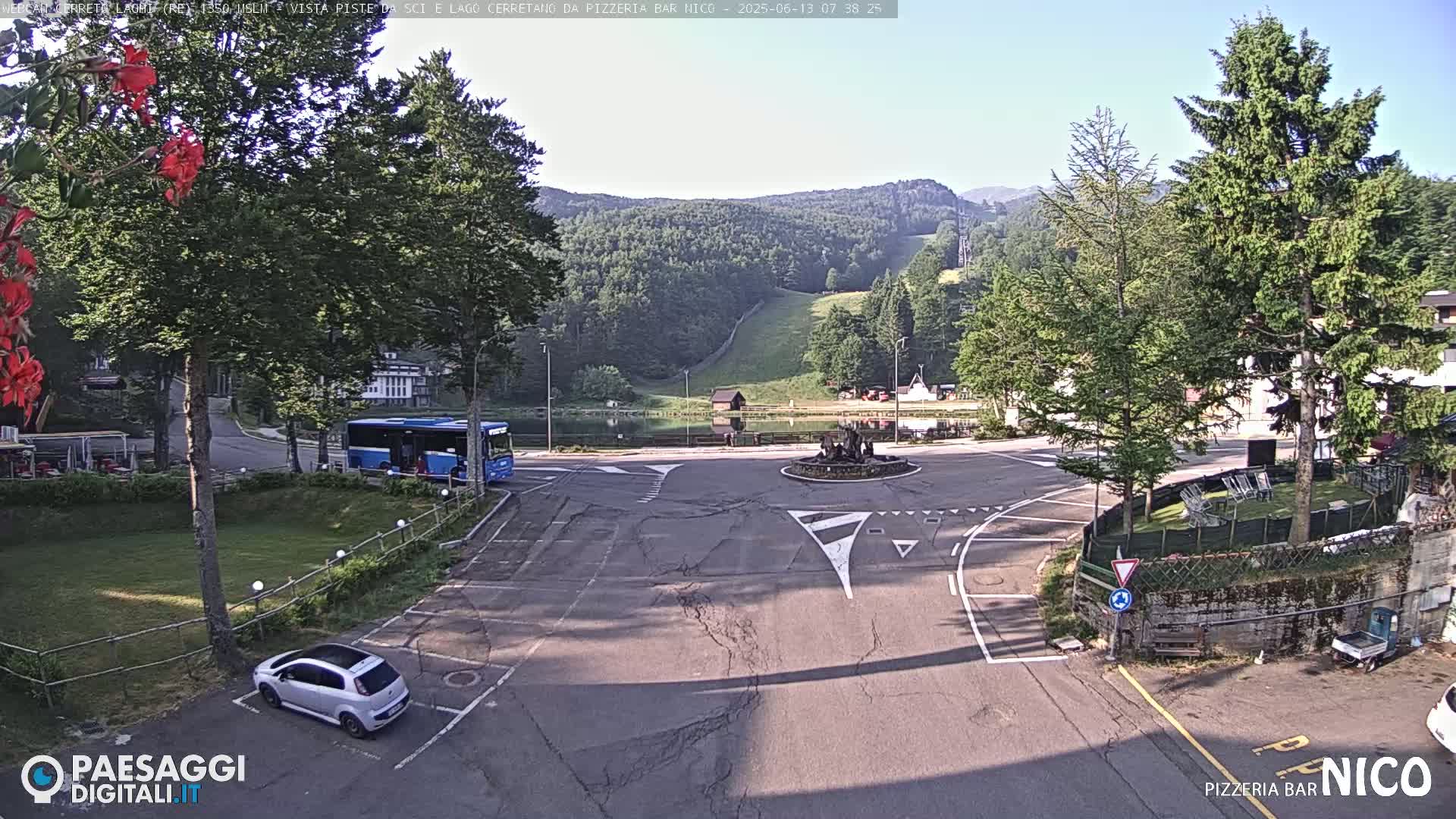  Cerreto Laghi Lake Ski Slopes & Lake's Square Live Cam  - Reggio Emilia, Emilia-Romagna, Italy