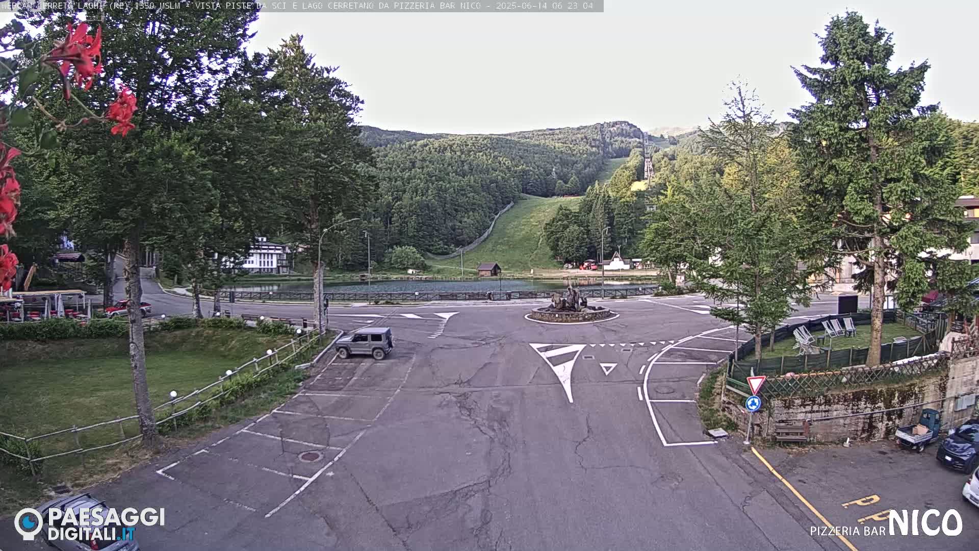  Cerreto Laghi Lake Ski Slopes & Lake's Square Live Cam  - Reggio Emilia, Emilia-Romagna, Italy