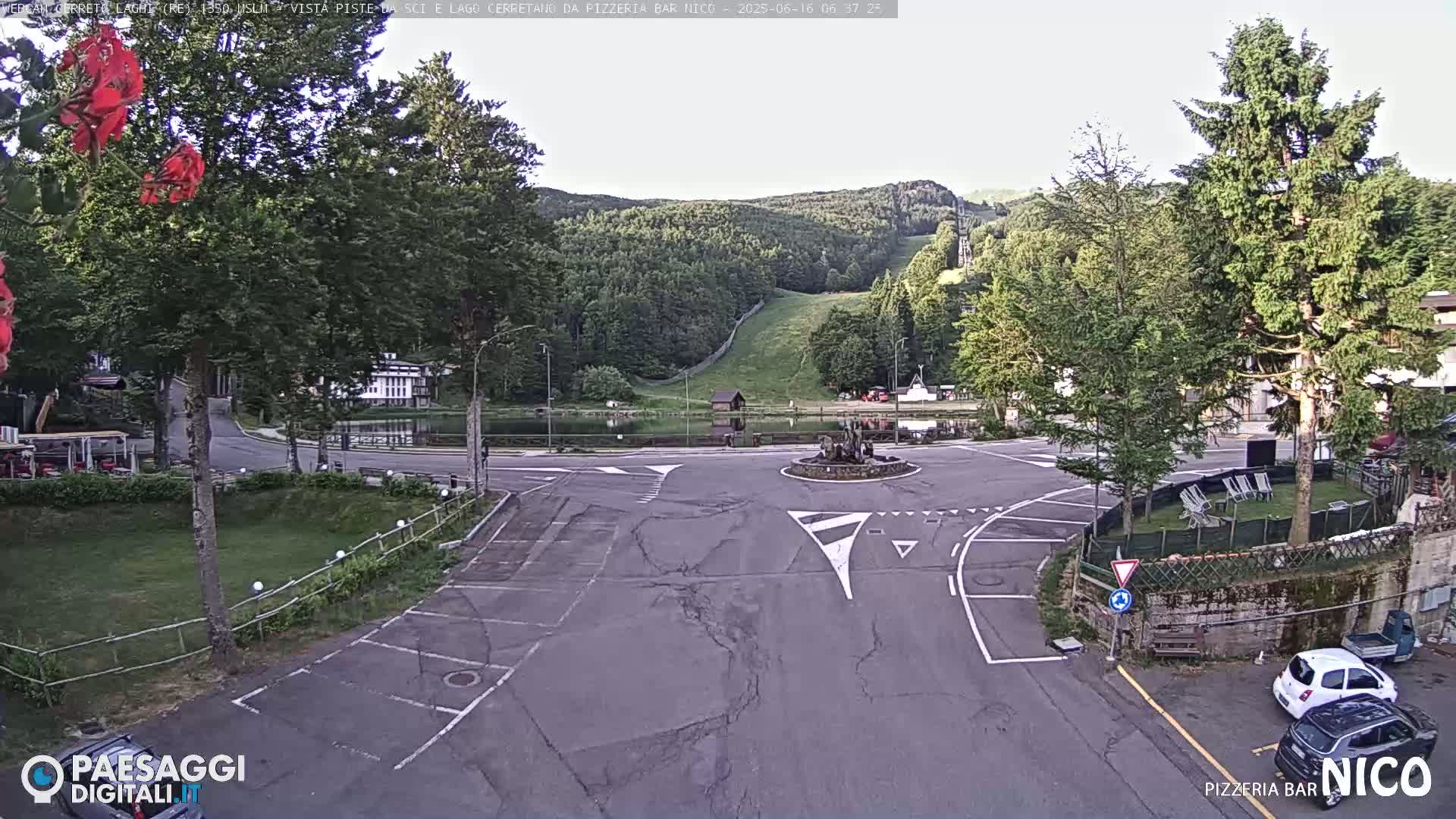 Cerreto Laghi Lake Ski Slopes & Lake's Square Live Cam  - Reggio Emilia, Emilia-Romagna, Italy