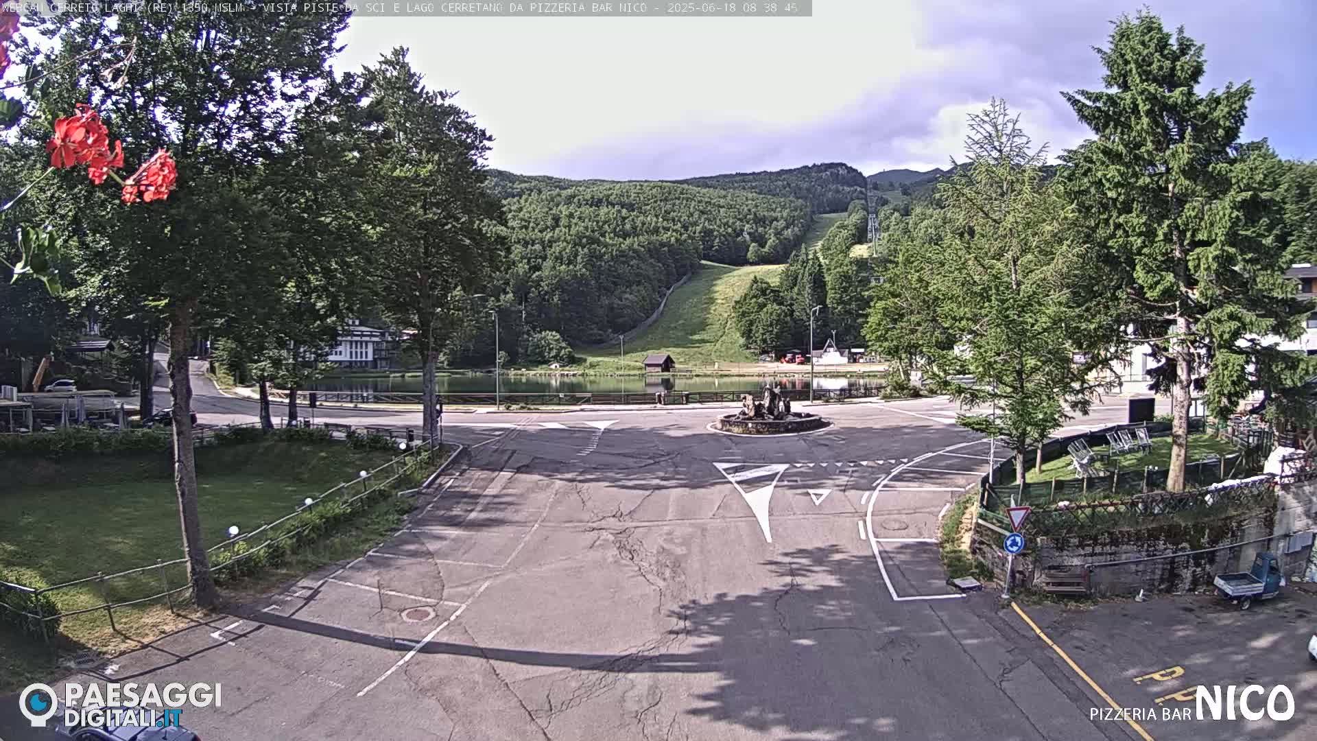 Cerreto Laghi Lake Ski Slopes & Lake's Square Live Cam  - Reggio Emilia, Emilia-Romagna, Italy