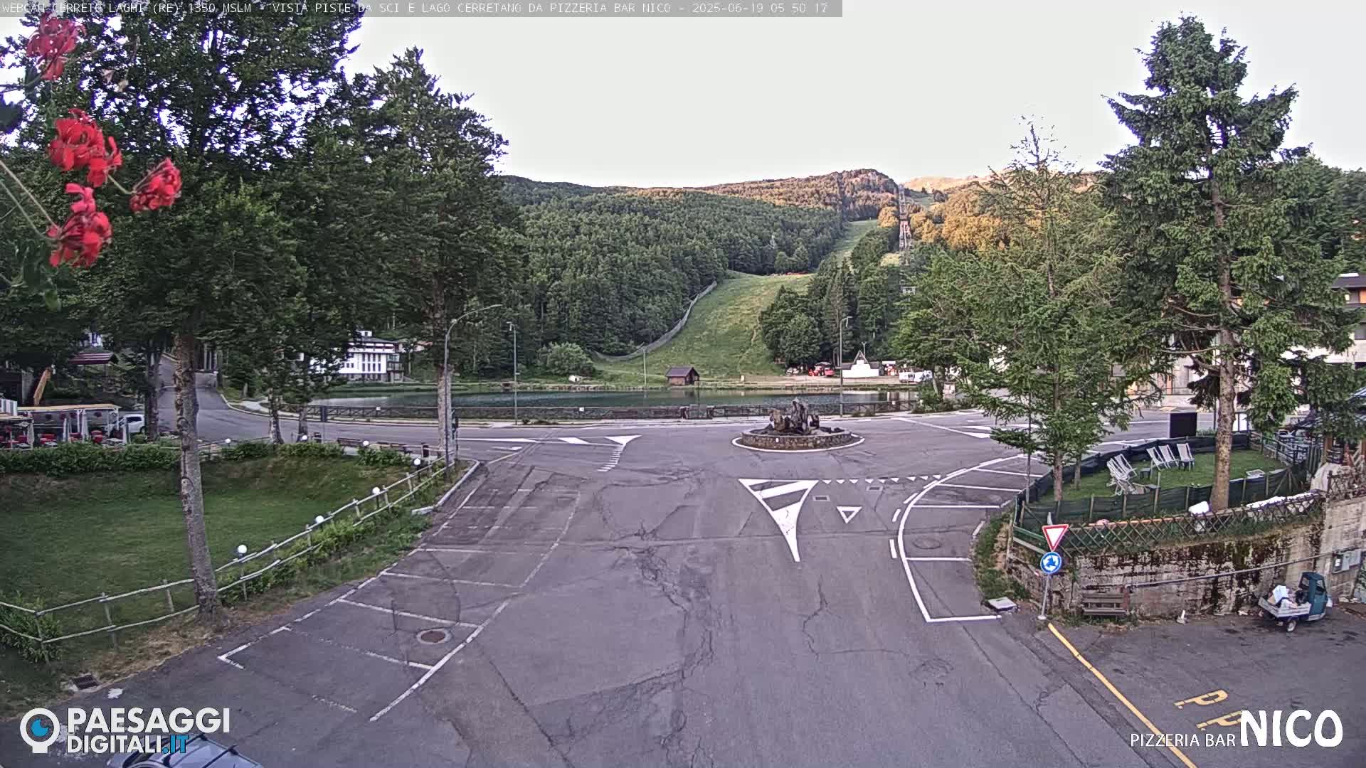 Cerreto Laghi Lake Ski Slopes & Lake's Square Live Cam  - Reggio Emilia, Emilia-Romagna, Italy