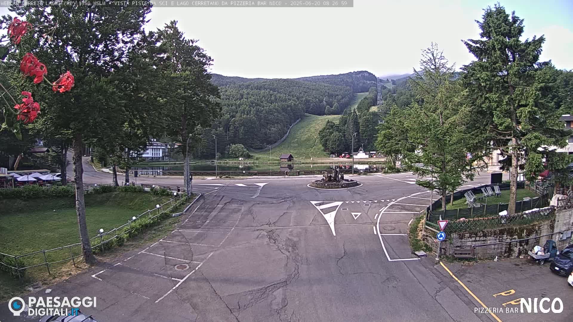 Cerreto Laghi Lake Ski Slopes & Lake's Square Live Cam  - Reggio Emilia, Emilia-Romagna, Italy