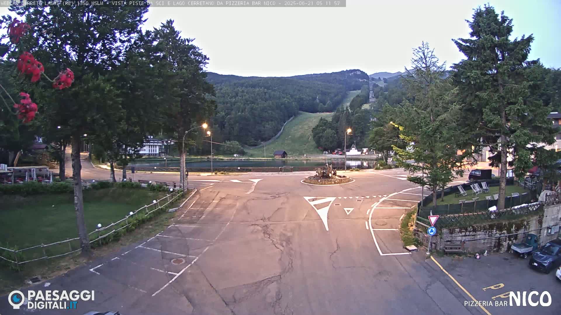 Cerreto Laghi Lake Ski Slopes & Lake's Square Live Cam  - Reggio Emilia, Emilia-Romagna, Italy