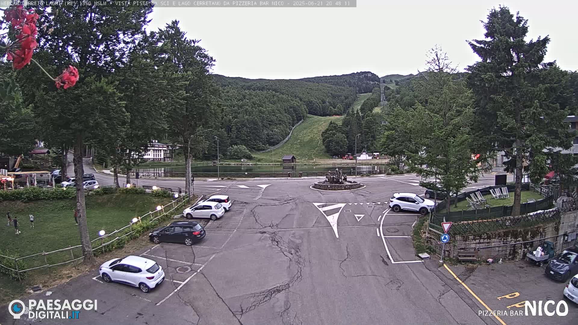 Cerreto Laghi Lake Ski Slopes & Lake's Square Live Cam  - Reggio Emilia, Emilia-Romagna, Italy