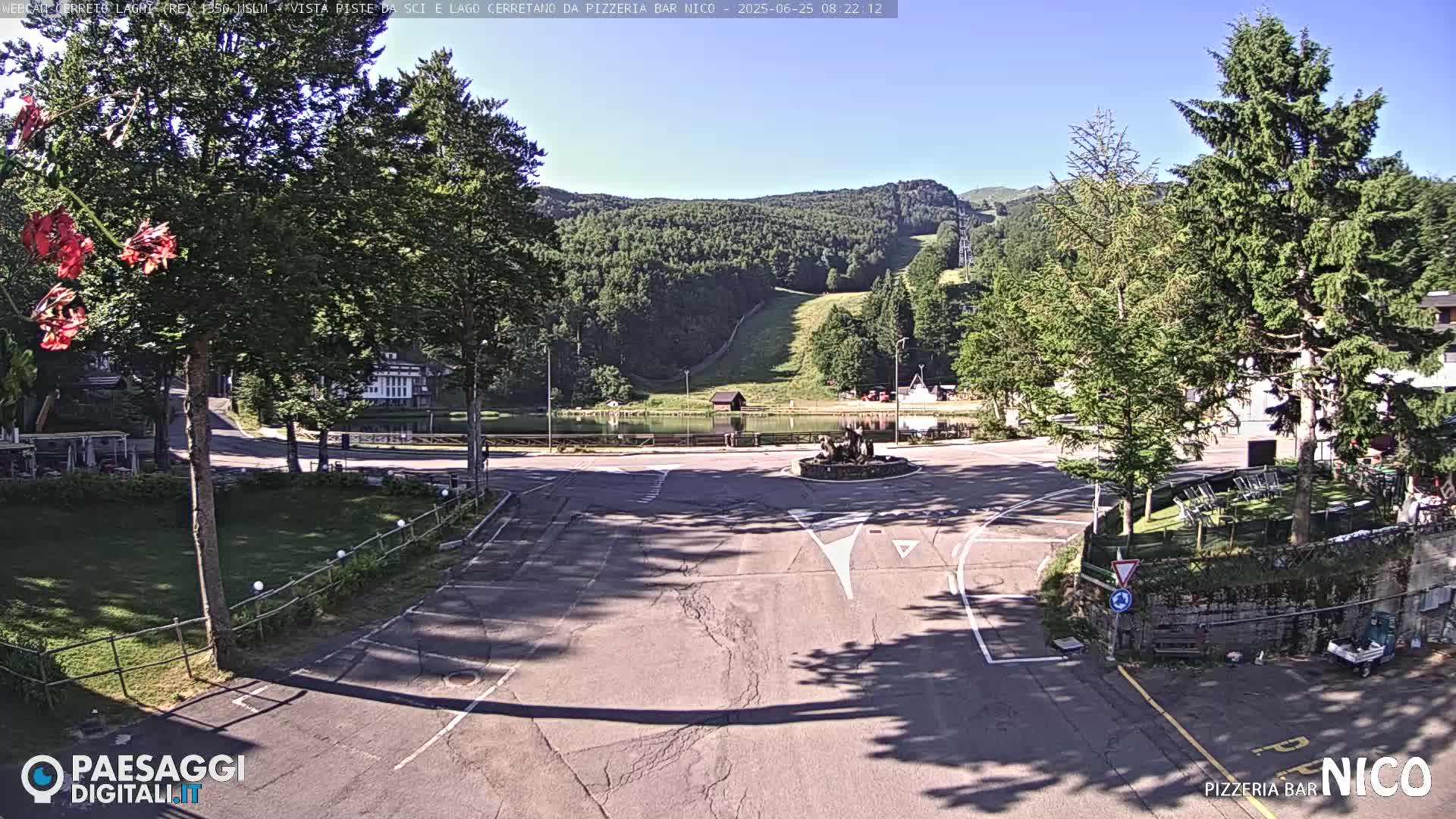 Cerreto Laghi Lake Ski Slopes & Lake's Square Live Cam  - Reggio Emilia, Emilia-Romagna, Italy