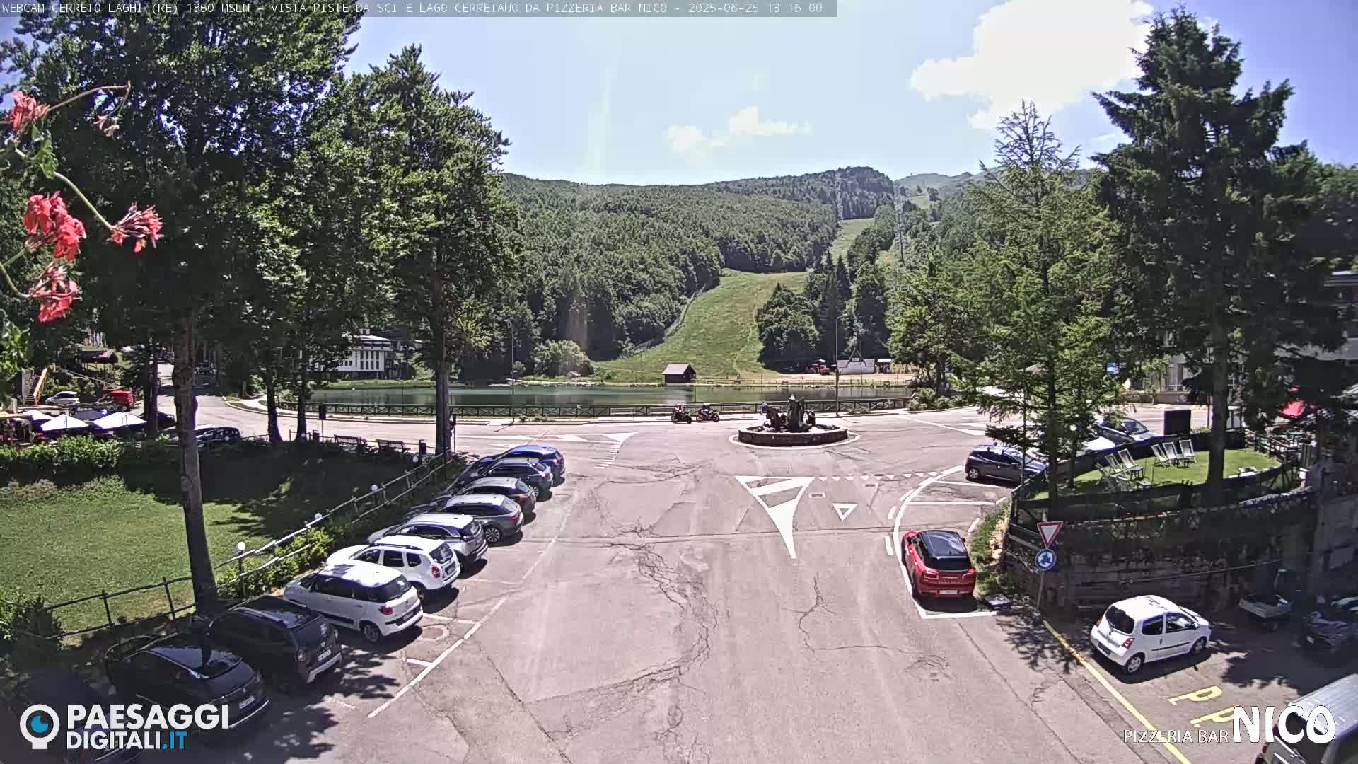 Cerreto Laghi Lake Ski Slopes & Lake's Square Live Cam  - Reggio Emilia, Emilia-Romagna, Italy