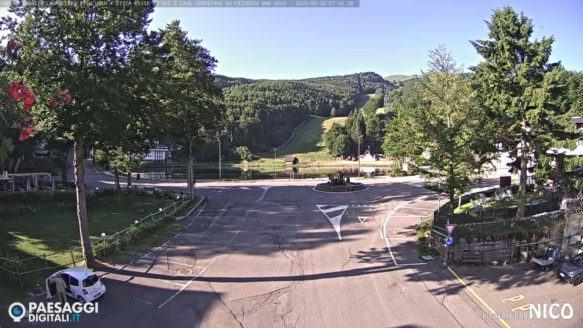 Cerreto Laghi Lake Ski Slopes & Lake's Square Live Cam  - Reggio Emilia, Emilia-Romagna, Italy