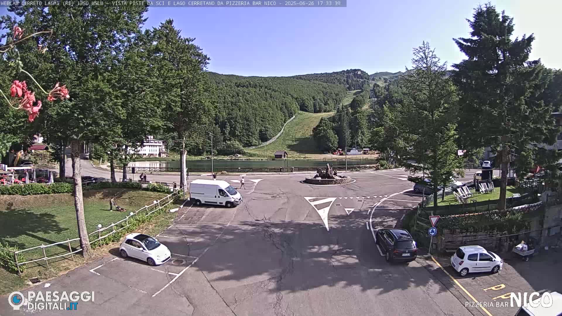 Cerreto Laghi Lake Ski Slopes & Lake's Square Live Cam  - Reggio Emilia, Emilia-Romagna, Italy