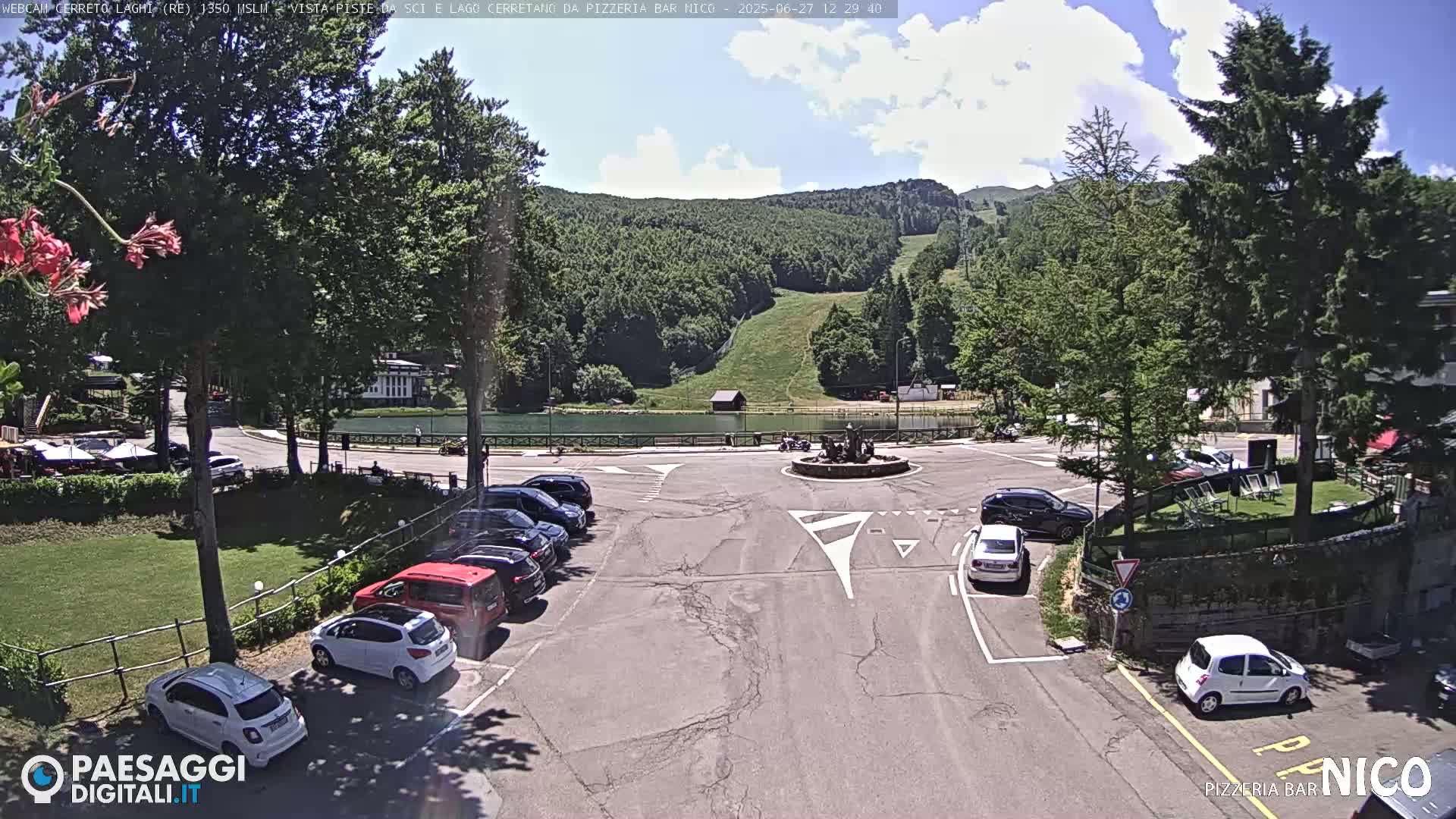 Cerreto Laghi Lake Ski Slopes & Lake's Square Live Cam  - Reggio Emilia, Emilia-Romagna, Italy
