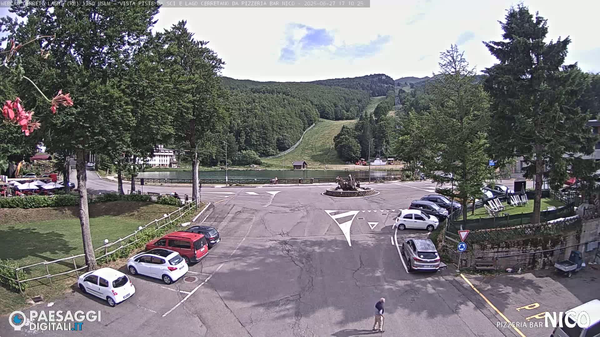 Cerreto Laghi Lake Ski Slopes & Lake's Square Live Cam  - Reggio Emilia, Emilia-Romagna, Italy