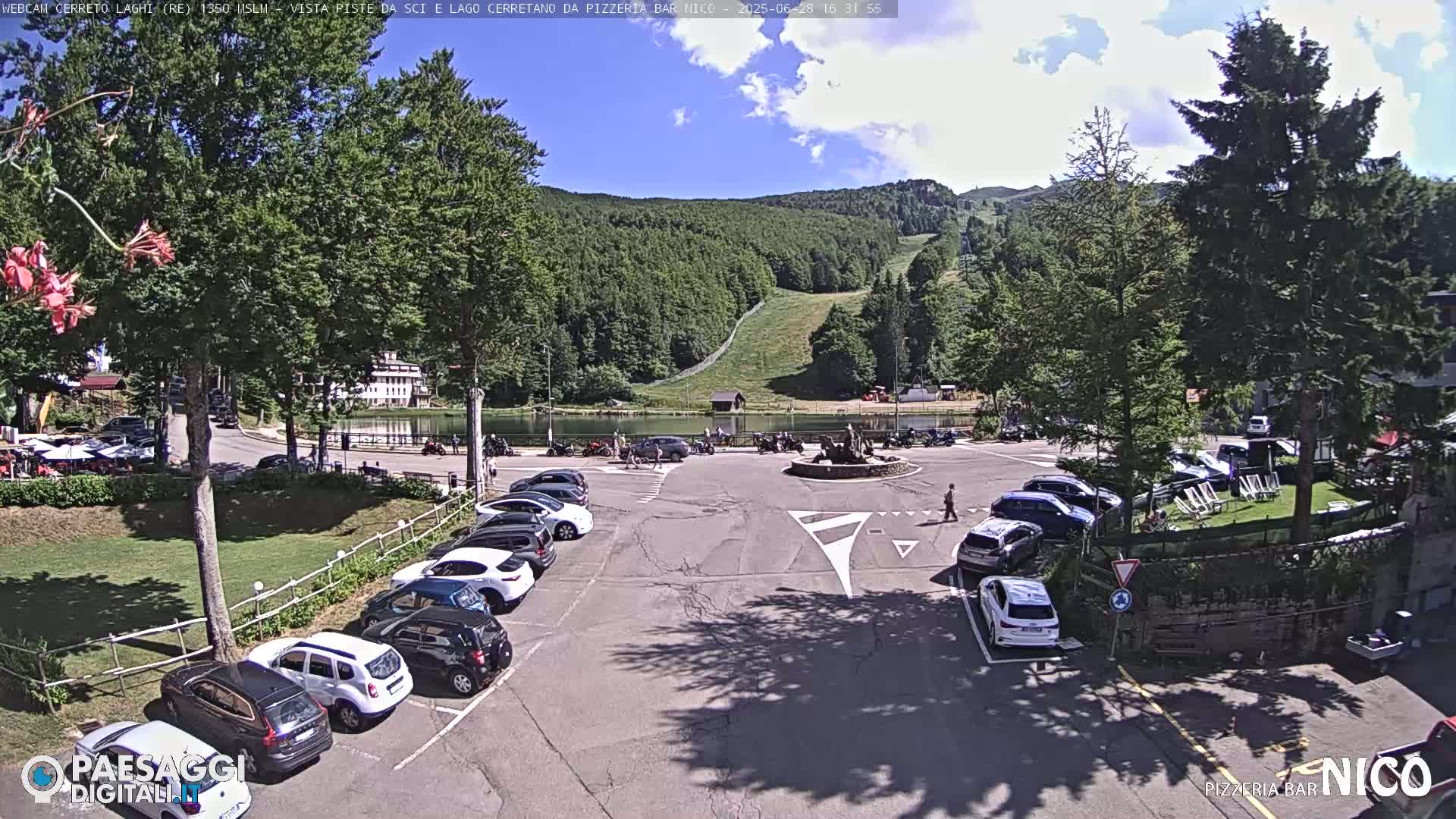 Cerreto Laghi Lake Ski Slopes & Lake's Square Live Cam  - Reggio Emilia, Emilia-Romagna, Italy