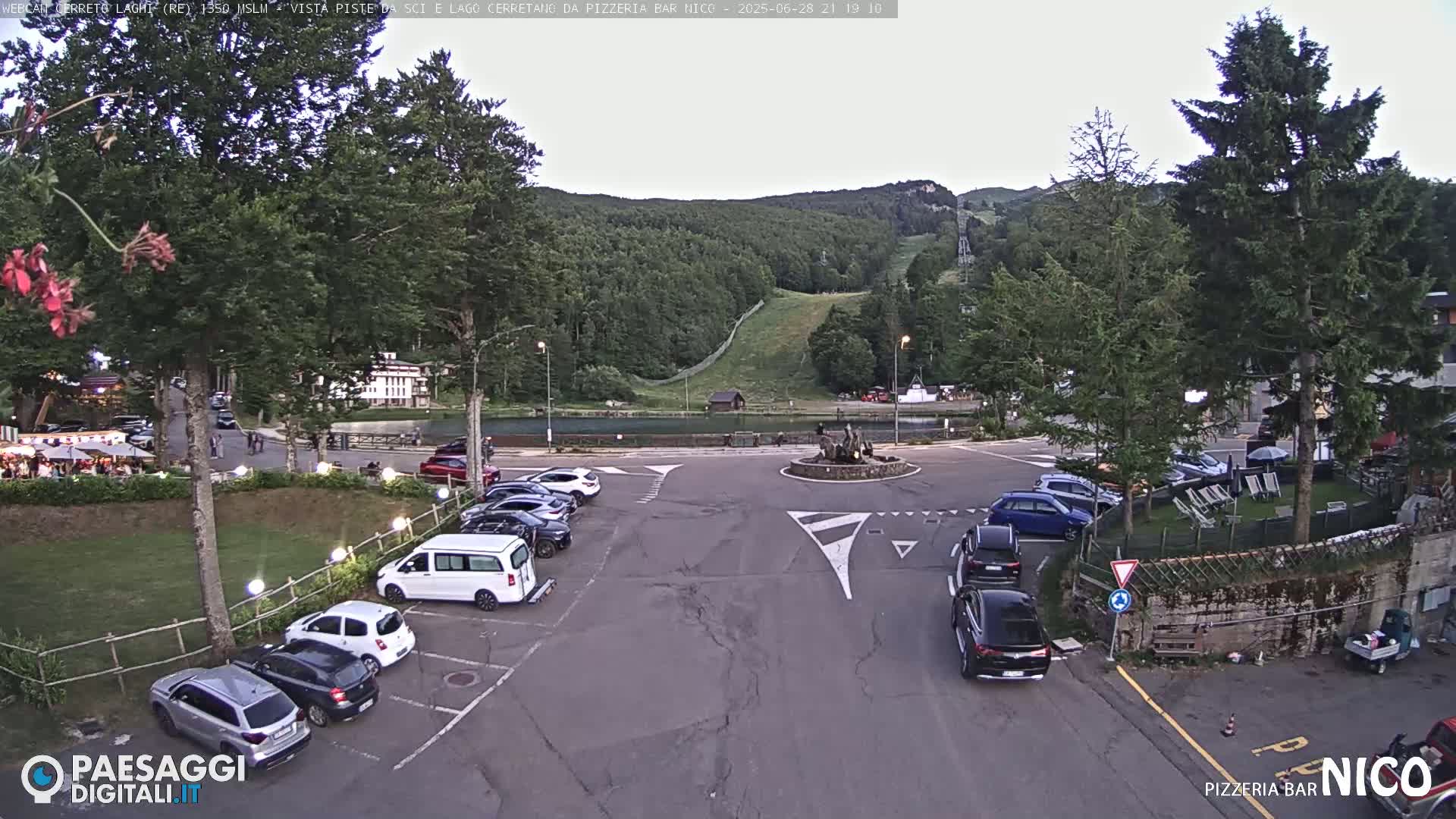 Cerreto Laghi Lake Ski Slopes & Lake's Square Live Cam  - Reggio Emilia, Emilia-Romagna, Italy