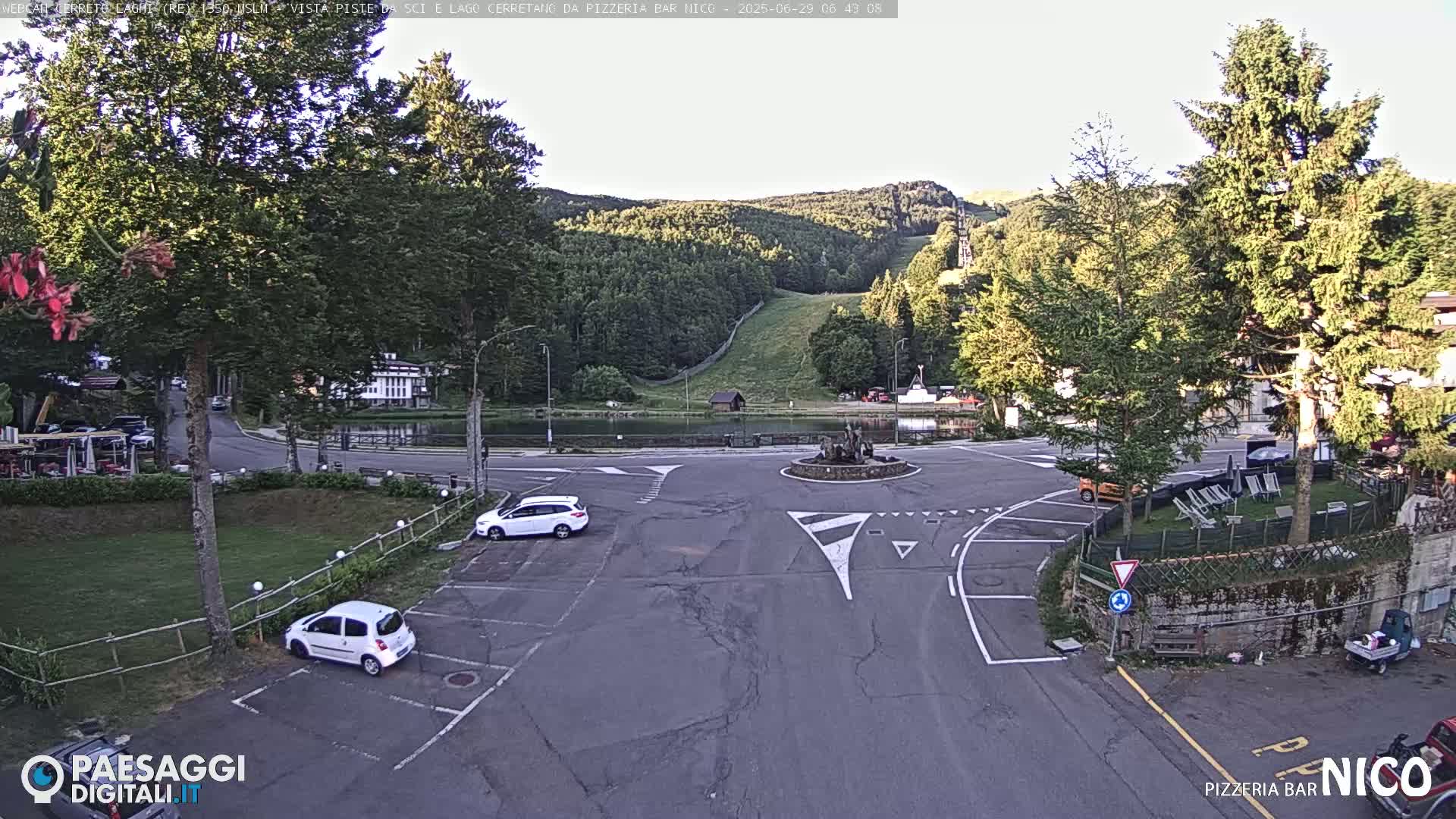 Cerreto Laghi Lake Ski Slopes & Lake's Square Live Cam  - Reggio Emilia, Emilia-Romagna, Italy