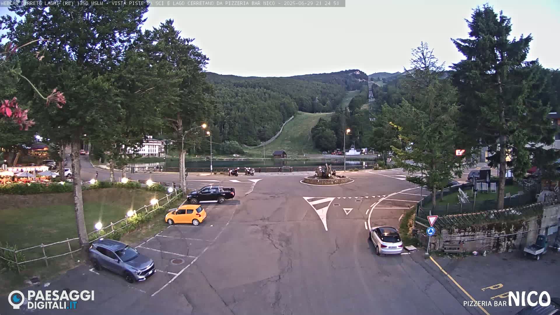 Cerreto Laghi Lake Ski Slopes & Lake's Square Live Cam  - Reggio Emilia, Emilia-Romagna, Italy