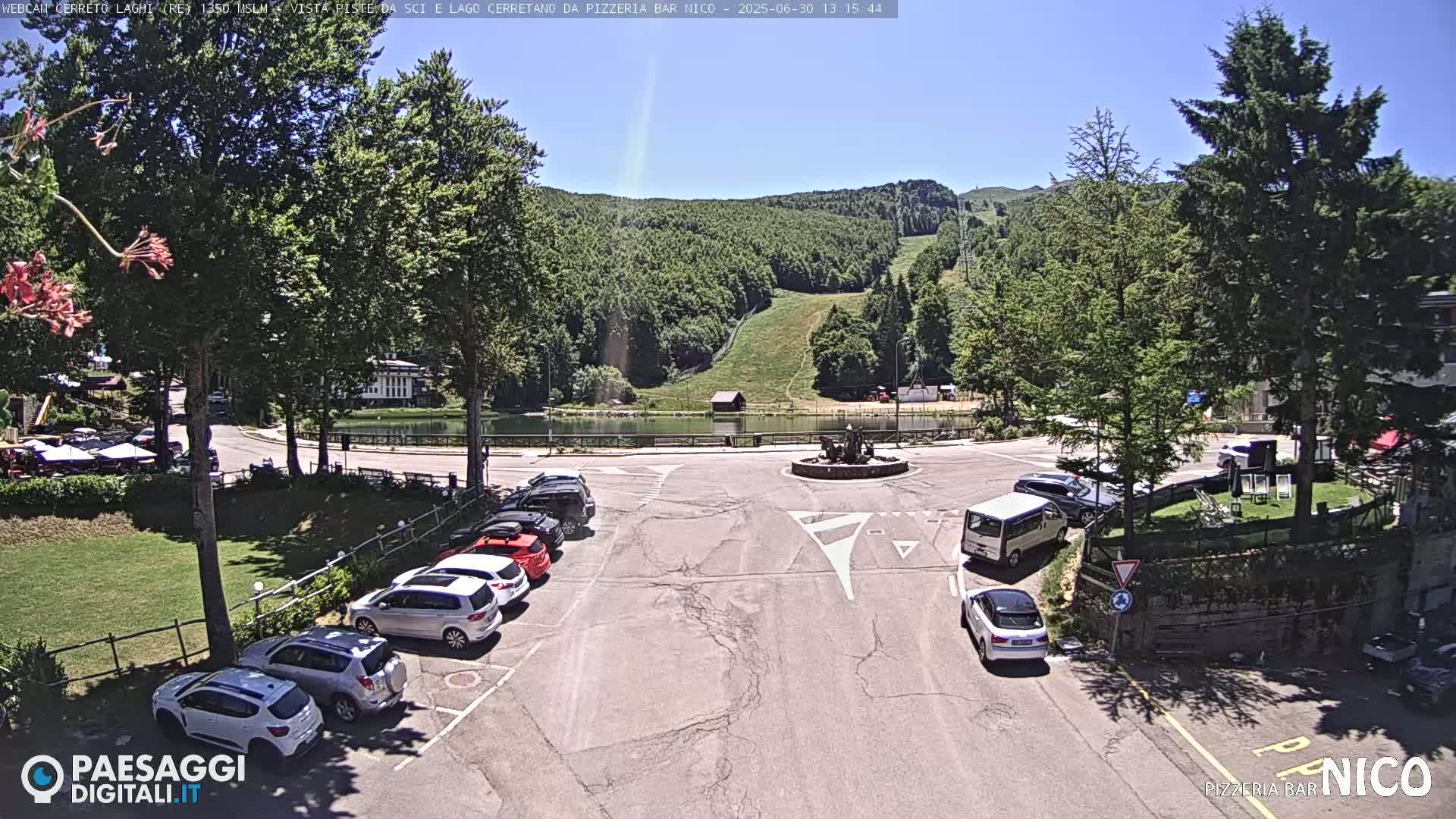 Cerreto Laghi Lake Ski Slopes & Lake's Square Live Cam  - Reggio Emilia, Emilia-Romagna, Italy