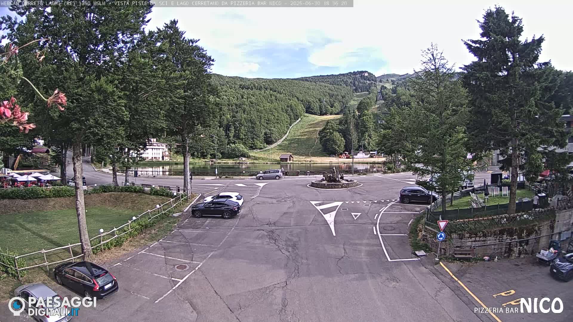 Cerreto Laghi Lake Ski Slopes & Lake's Square Live Cam  - Reggio Emilia, Emilia-Romagna, Italy