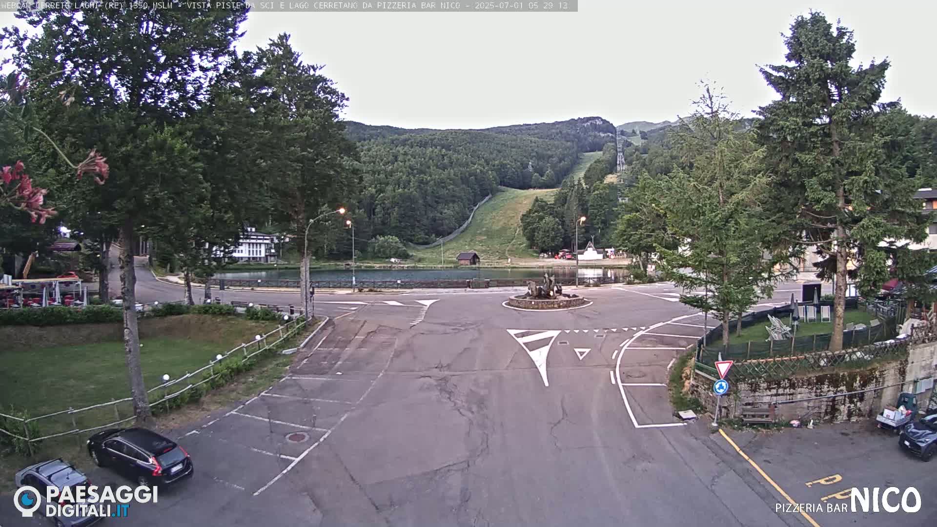 Cerreto Laghi Lake Ski Slopes & Lake's Square Live Cam  - Reggio Emilia, Emilia-Romagna, Italy