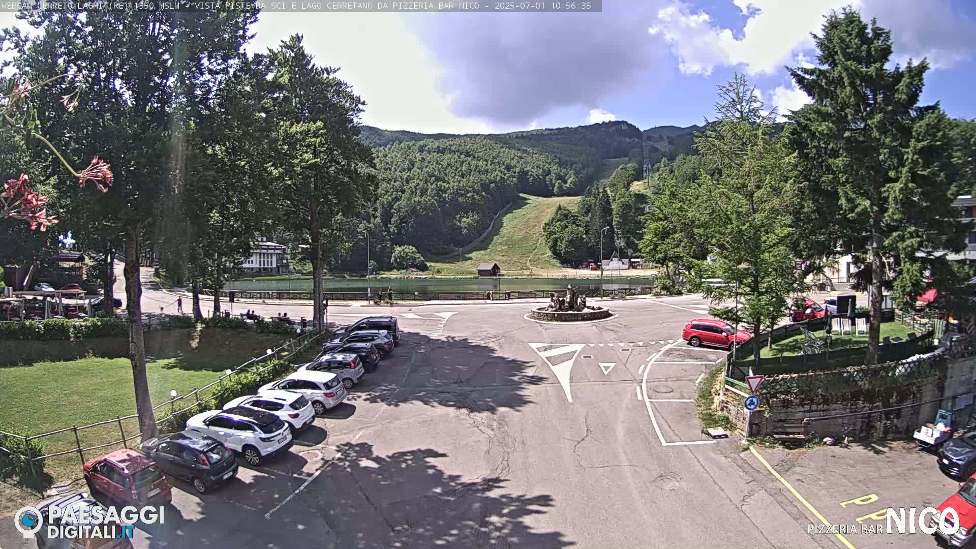 Cerreto Laghi Lake Ski Slopes & Lake's Square Live Cam  - Reggio Emilia, Emilia-Romagna, Italy