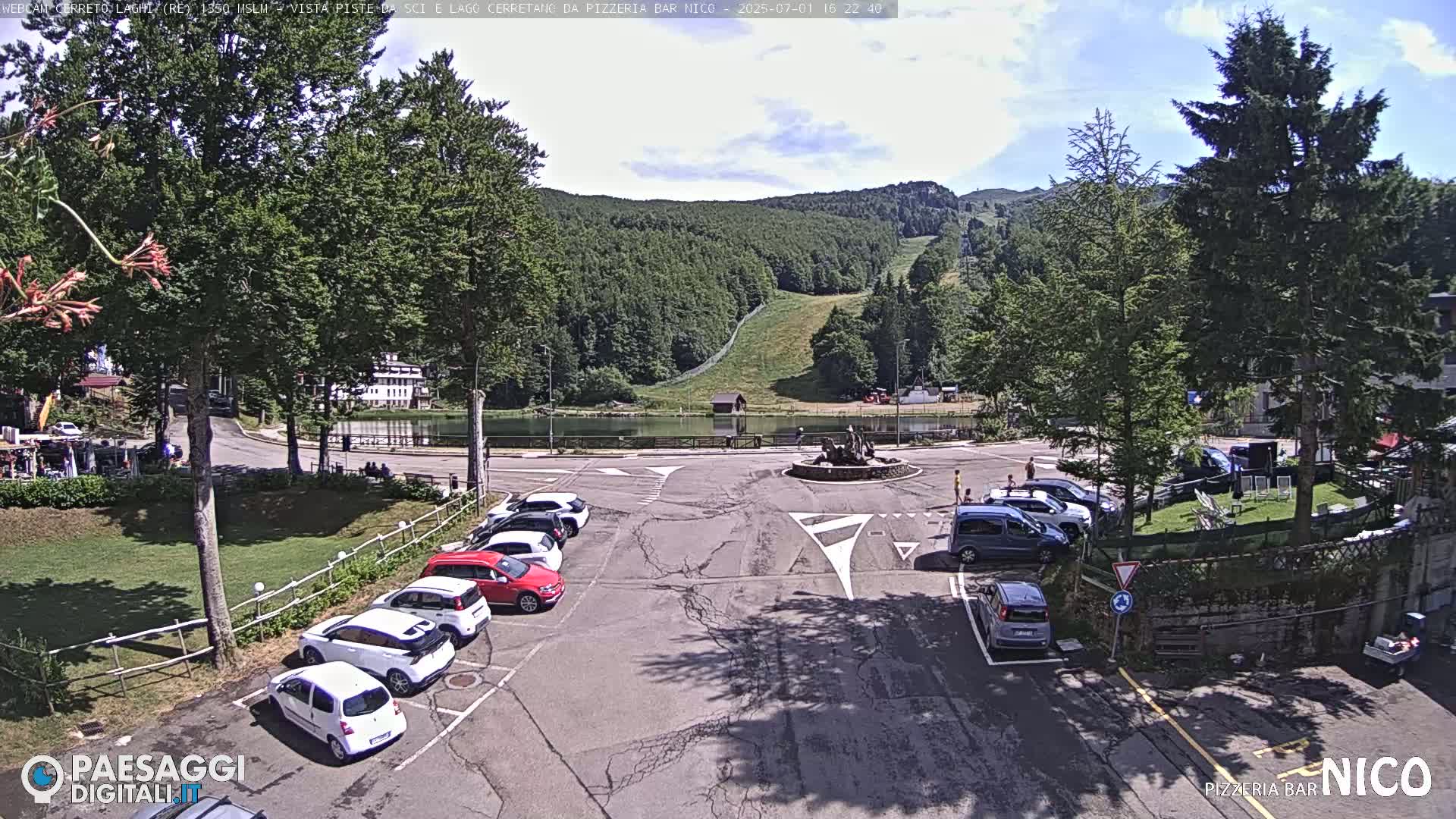 Cerreto Laghi Lake Ski Slopes & Lake's Square Live Cam  - Reggio Emilia, Emilia-Romagna, Italy