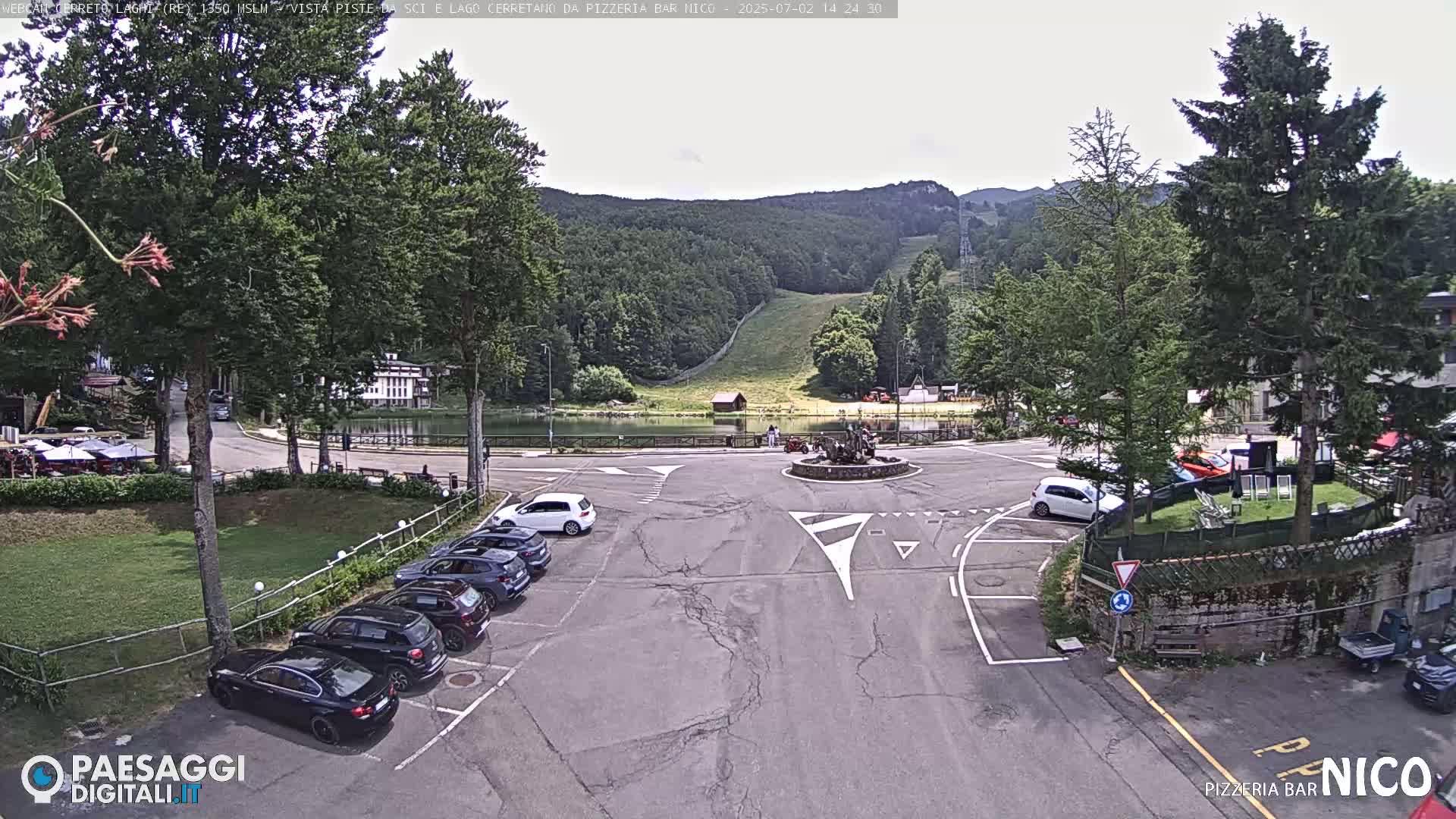 Cerreto Laghi Lake Ski Slopes & Lake's Square Live Cam  - Reggio Emilia, Emilia-Romagna, Italy