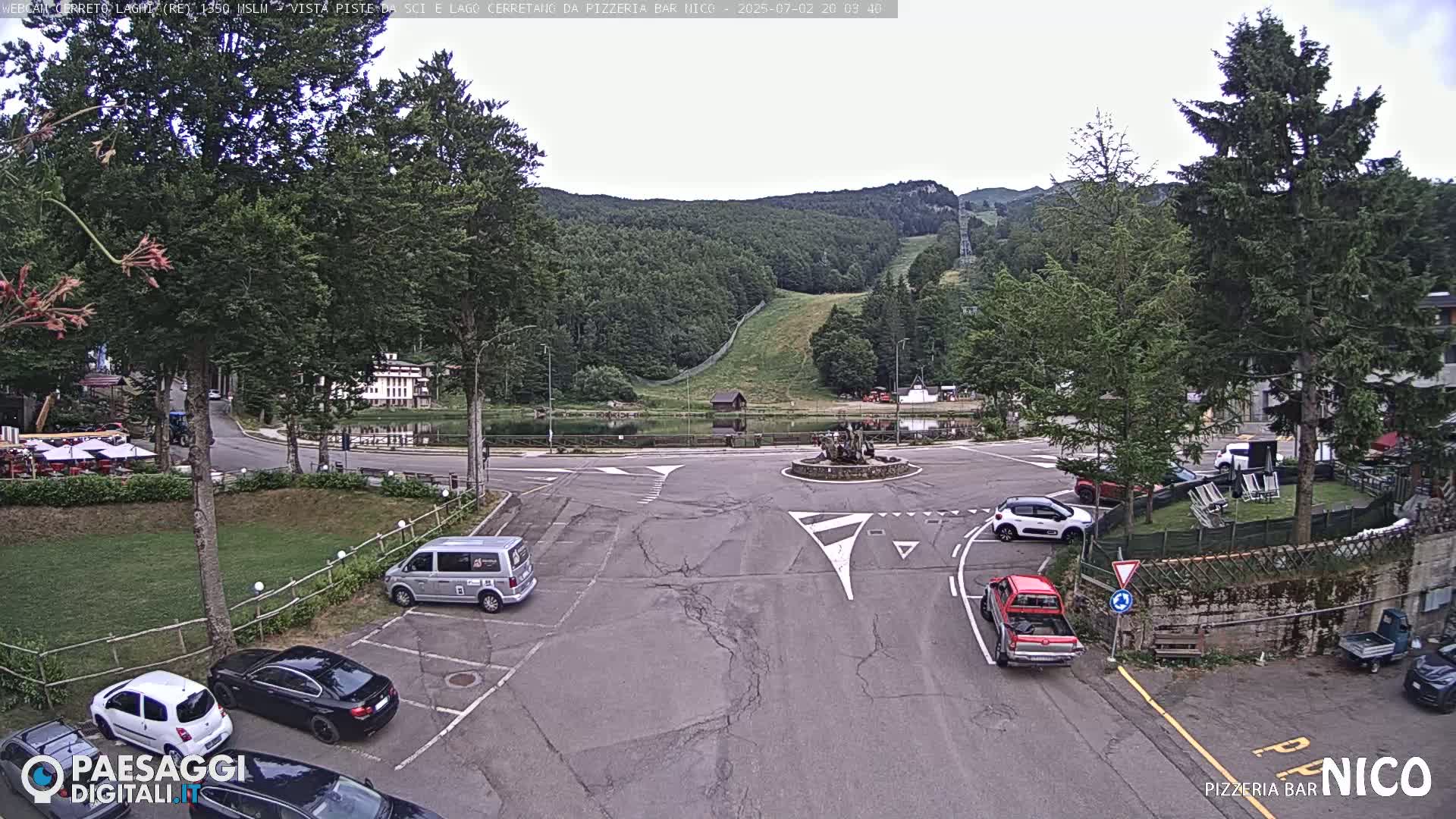 Cerreto Laghi Lake Ski Slopes & Lake's Square Live Cam  - Reggio Emilia, Emilia-Romagna, Italy