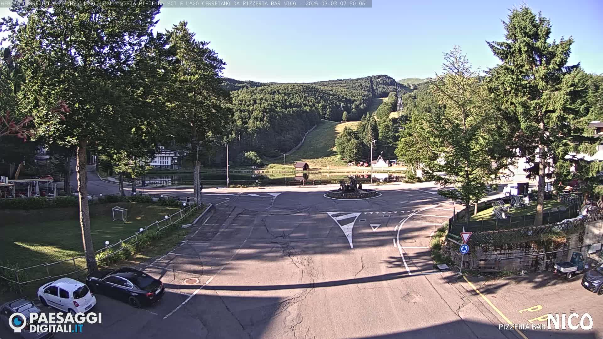 Cerreto Laghi Lake Ski Slopes & Lake's Square Live Cam  - Reggio Emilia, Emilia-Romagna, Italy