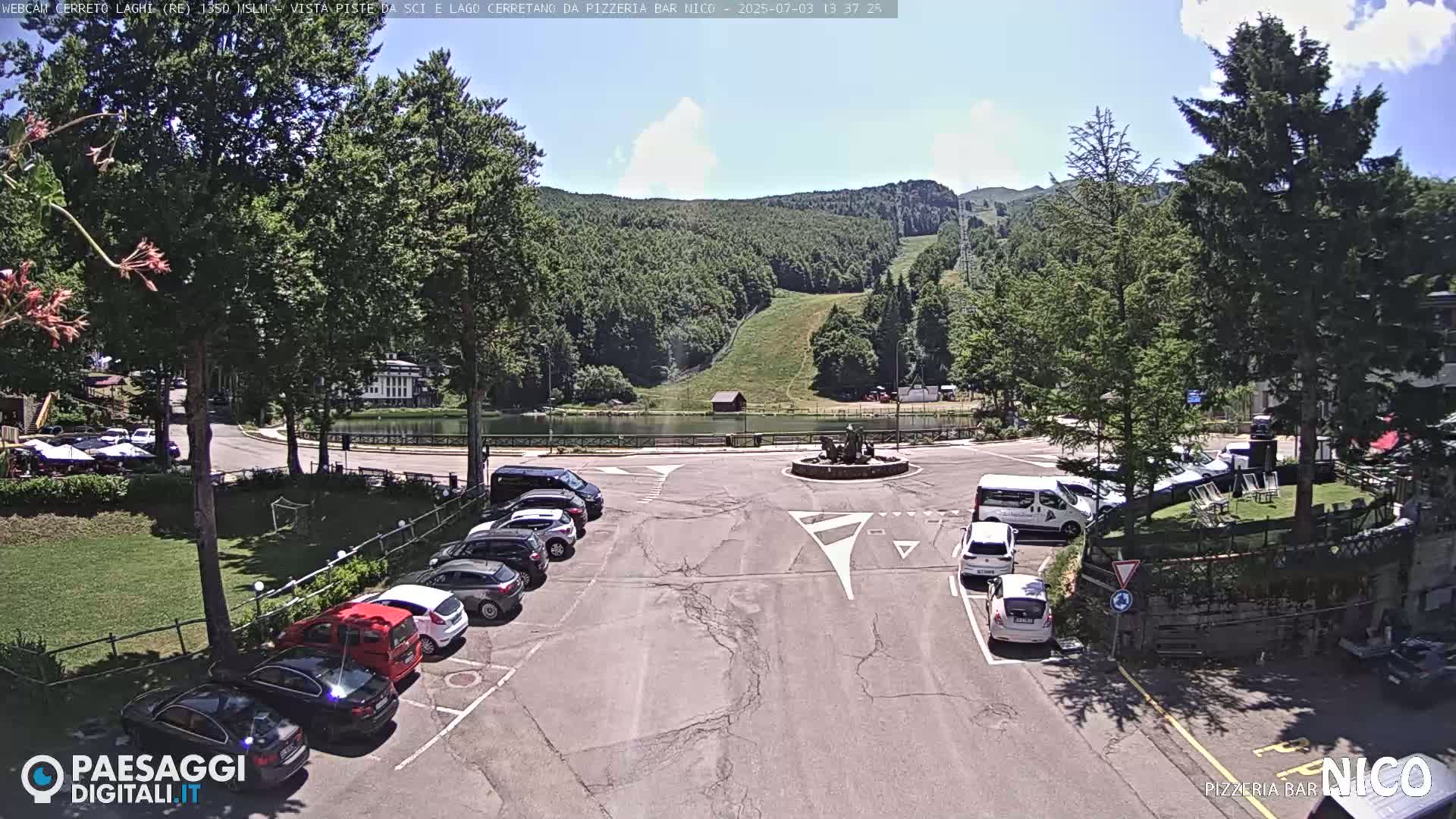 Cerreto Laghi Lake Ski Slopes & Lake's Square Live Cam  - Reggio Emilia, Emilia-Romagna, Italy