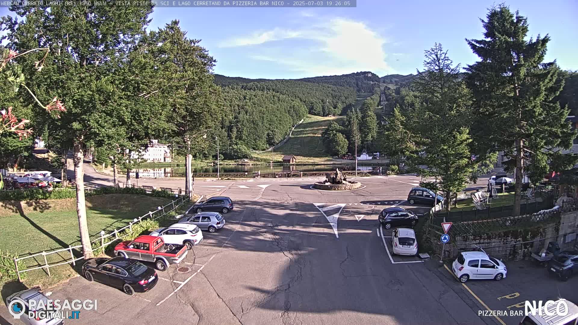 Cerreto Laghi Lake Ski Slopes & Lake's Square Live Cam  - Reggio Emilia, Emilia-Romagna, Italy