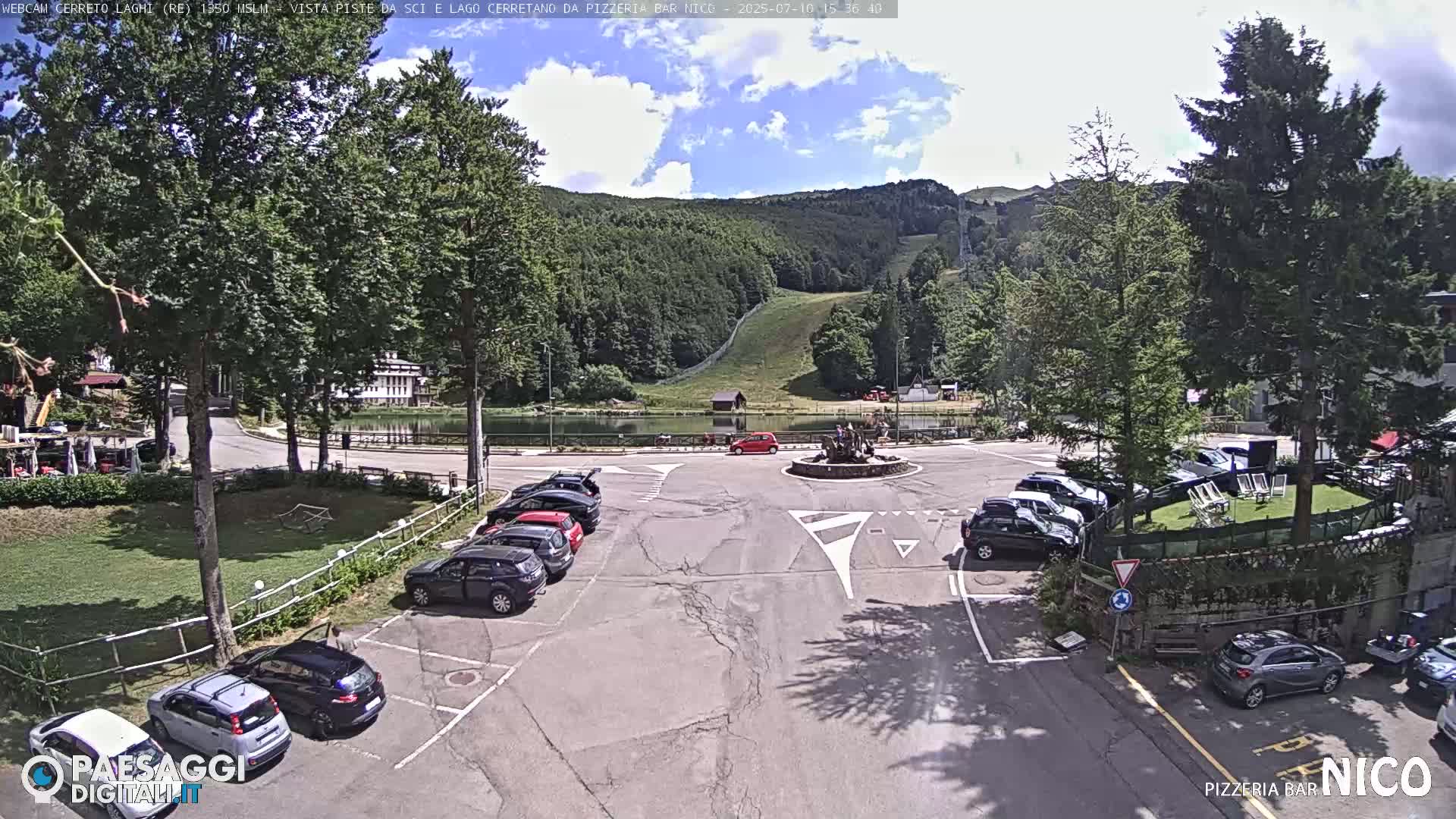Cerreto Laghi Lake Ski Slopes & Lake's Square Live Cam  - Reggio Emilia, Emilia-Romagna, Italy
