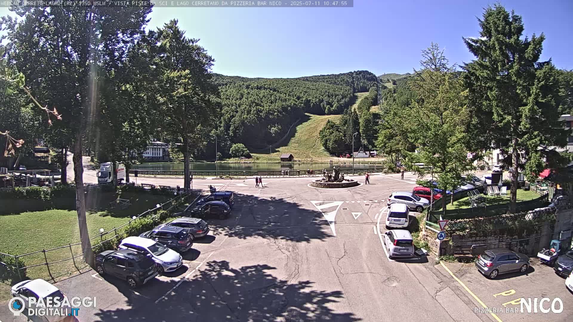 Cerreto Laghi Lake Ski Slopes & Lake's Square Live Cam  - Reggio Emilia, Emilia-Romagna, Italy