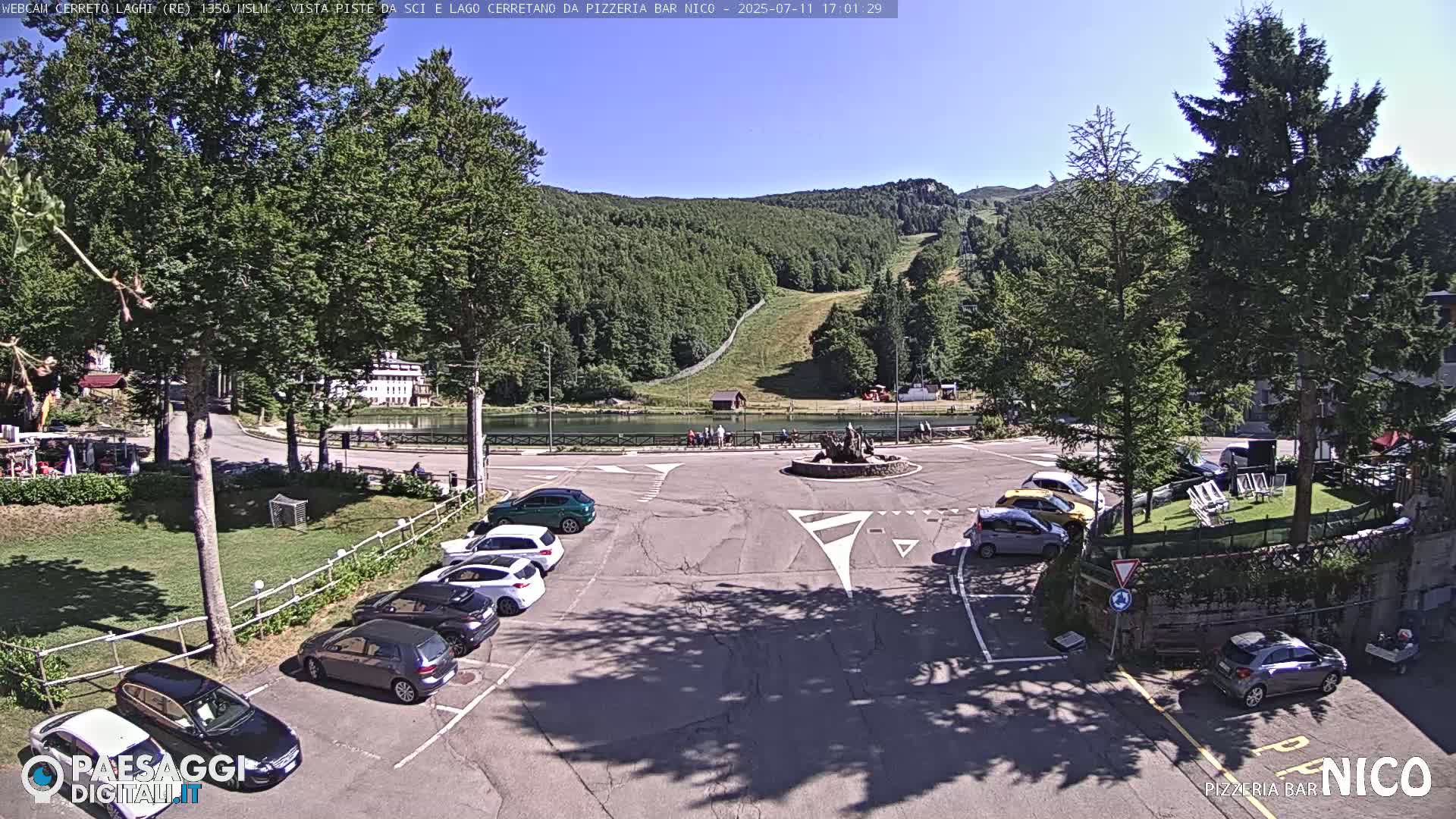 Cerreto Laghi Lake Ski Slopes & Lake's Square Live Cam  - Reggio Emilia, Emilia-Romagna, Italy