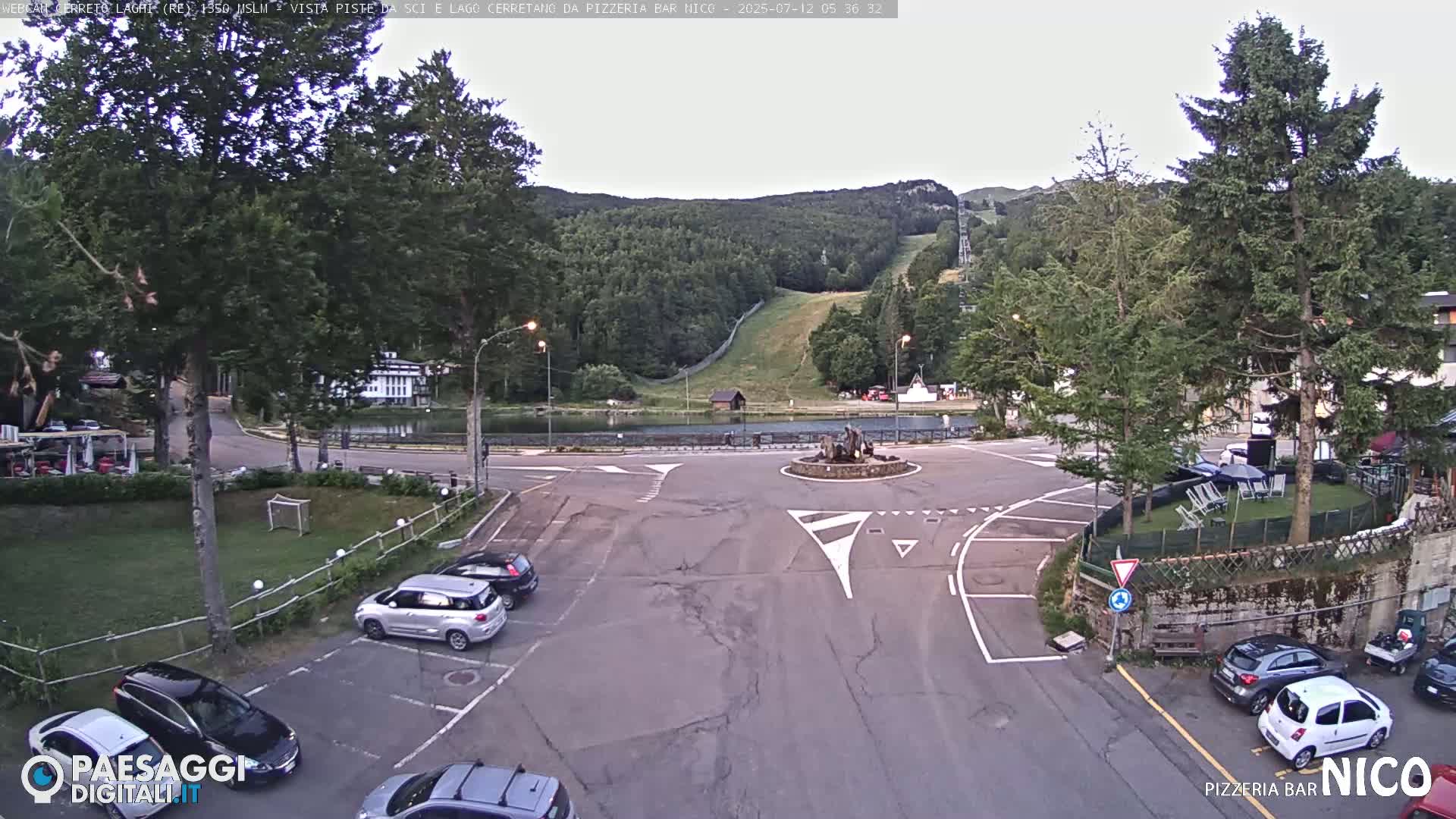 Cerreto Laghi Lake Ski Slopes & Lake's Square Live Cam  - Reggio Emilia, Emilia-Romagna, Italy