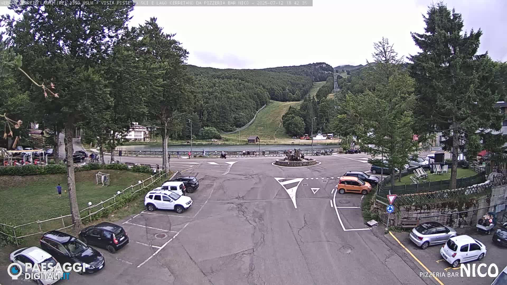 Cerreto Laghi Lake Ski Slopes & Lake's Square Live Cam  - Reggio Emilia, Emilia-Romagna, Italy
