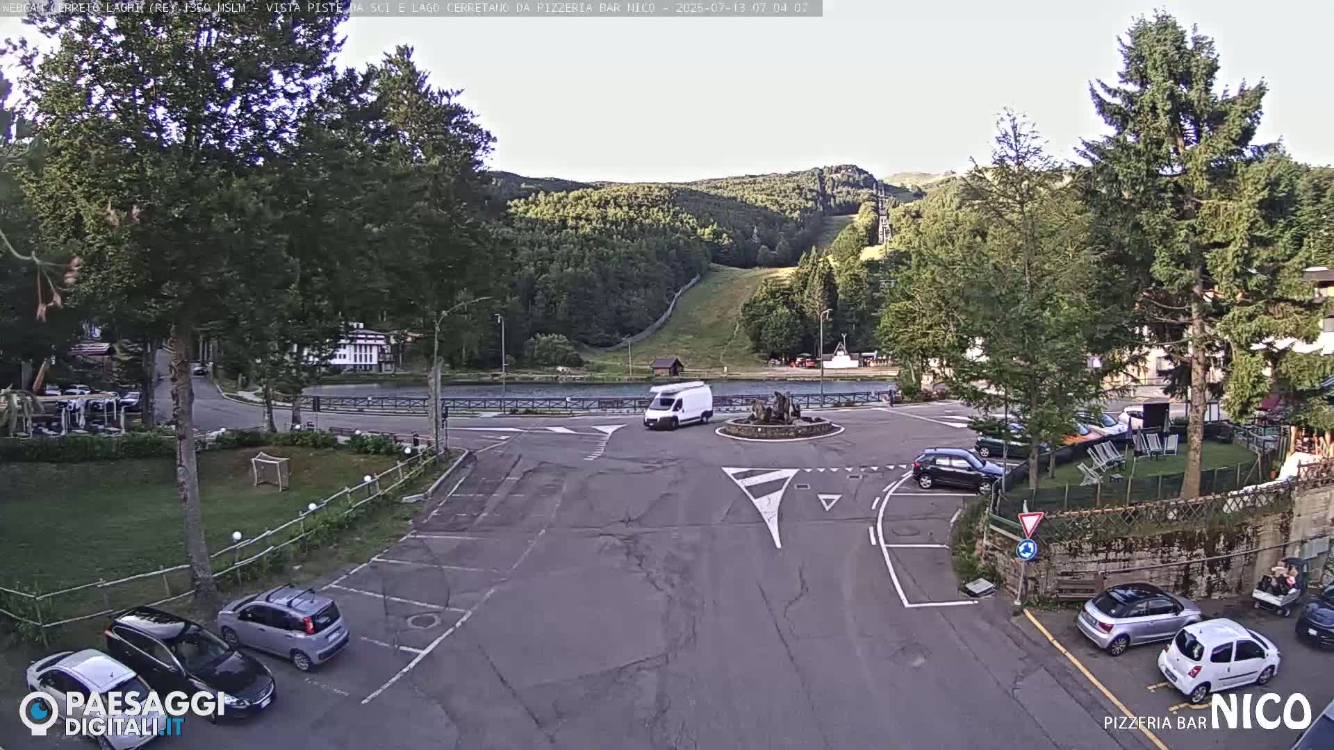 Cerreto Laghi Lake Ski Slopes & Lake's Square Live Cam  - Reggio Emilia, Emilia-Romagna, Italy