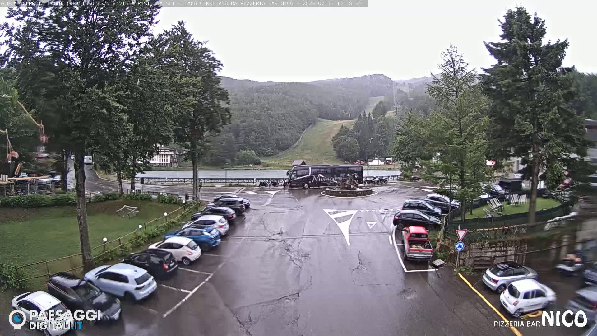 Cerreto Laghi Lake Ski Slopes & Lake's Square Live Cam  - Reggio Emilia, Emilia-Romagna, Italy