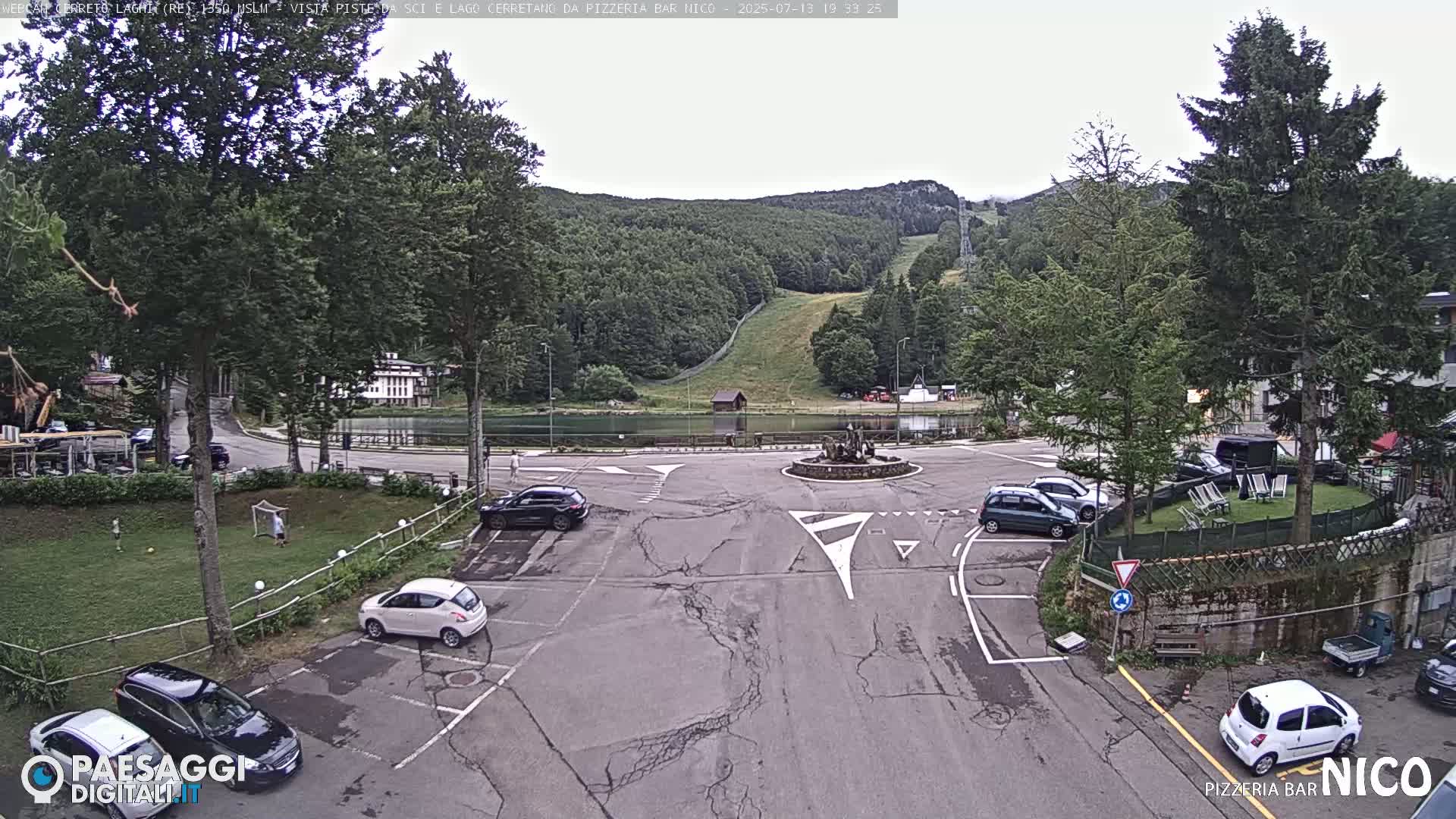 Cerreto Laghi Lake Ski Slopes & Lake's Square Live Cam  - Reggio Emilia, Emilia-Romagna, Italy