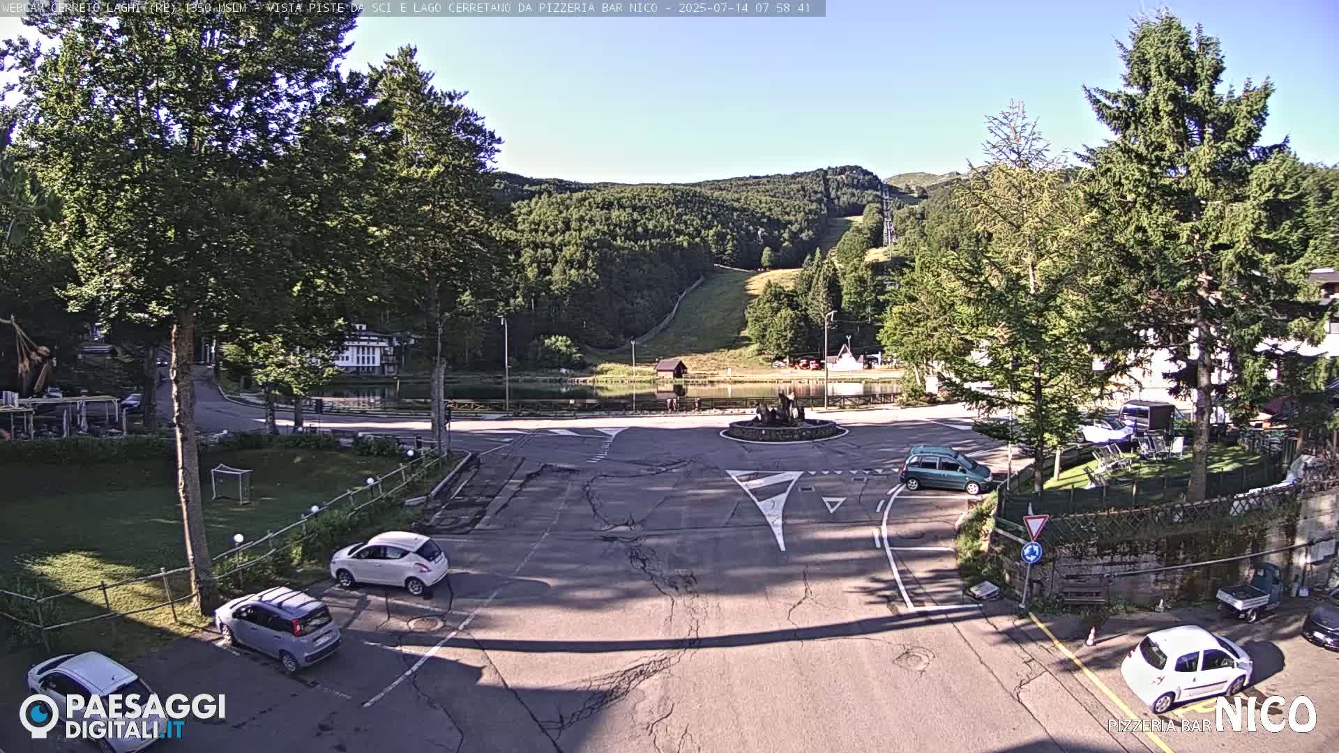 Cerreto Laghi Lake Ski Slopes & Lake's Square Live Cam  - Reggio Emilia, Emilia-Romagna, Italy