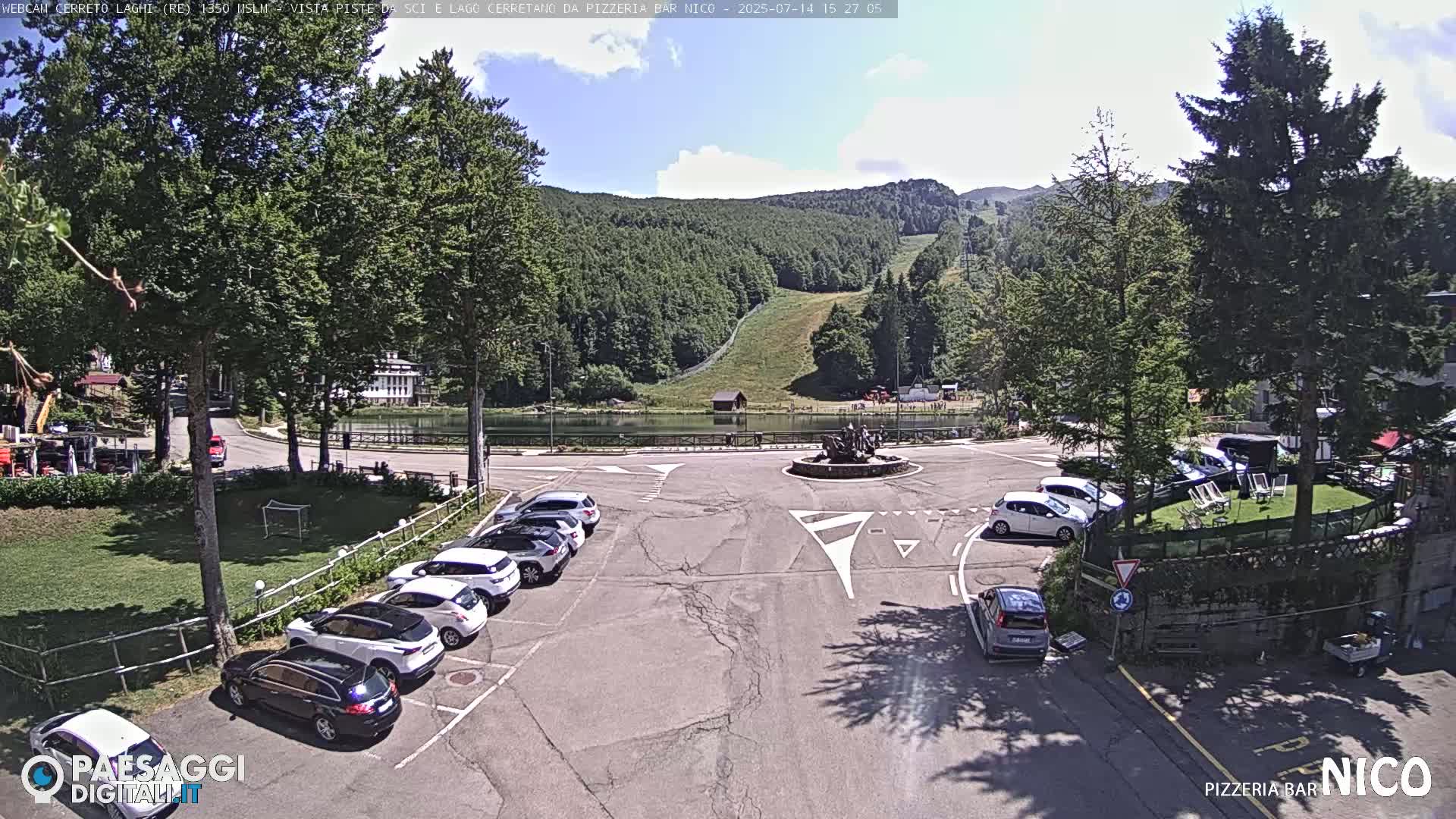 Cerreto Laghi Lake Ski Slopes & Lake's Square Live Cam  - Reggio Emilia, Emilia-Romagna, Italy