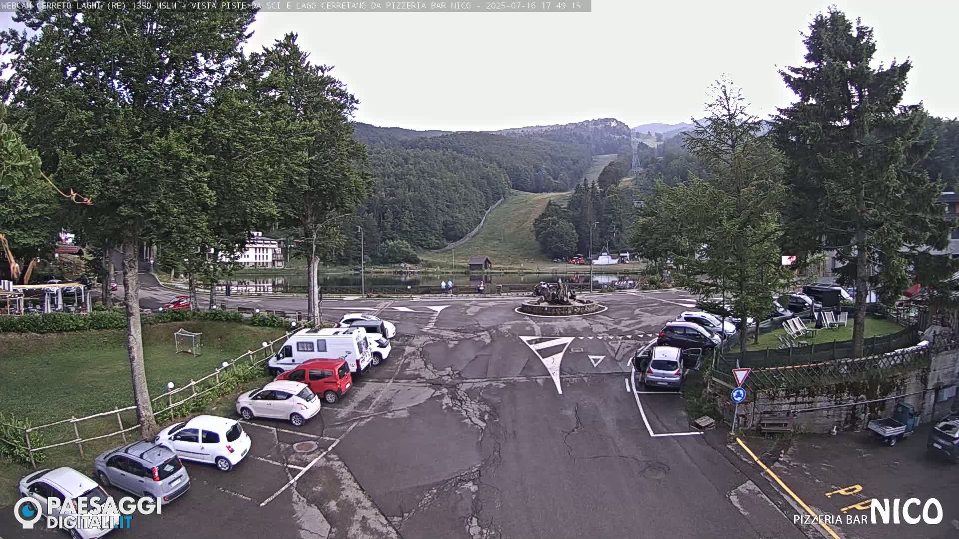 Cerreto Laghi Lake Ski Slopes & Lake's Square Live Cam  - Reggio Emilia, Emilia-Romagna, Italy