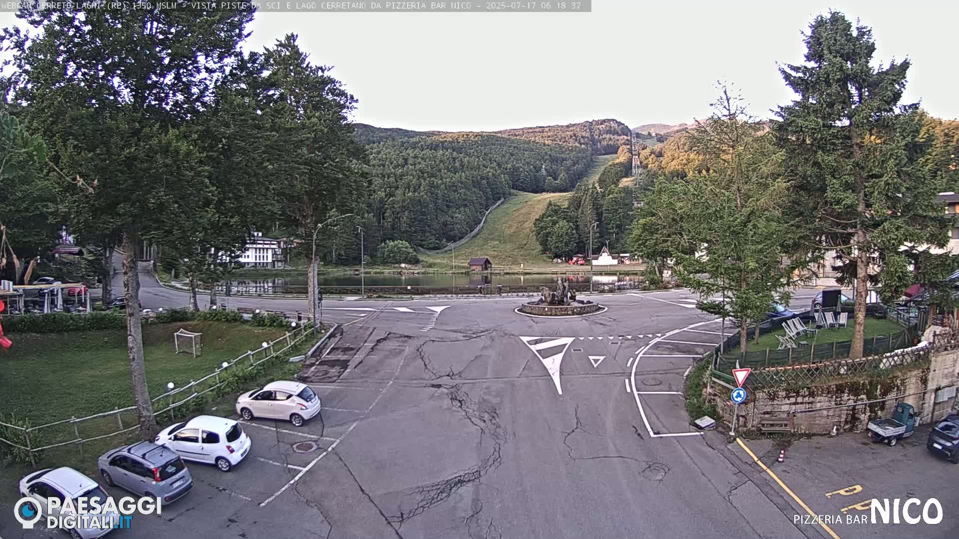 Cerreto Laghi Lake Ski Slopes & Lake's Square Live Cam  - Reggio Emilia, Emilia-Romagna, Italy